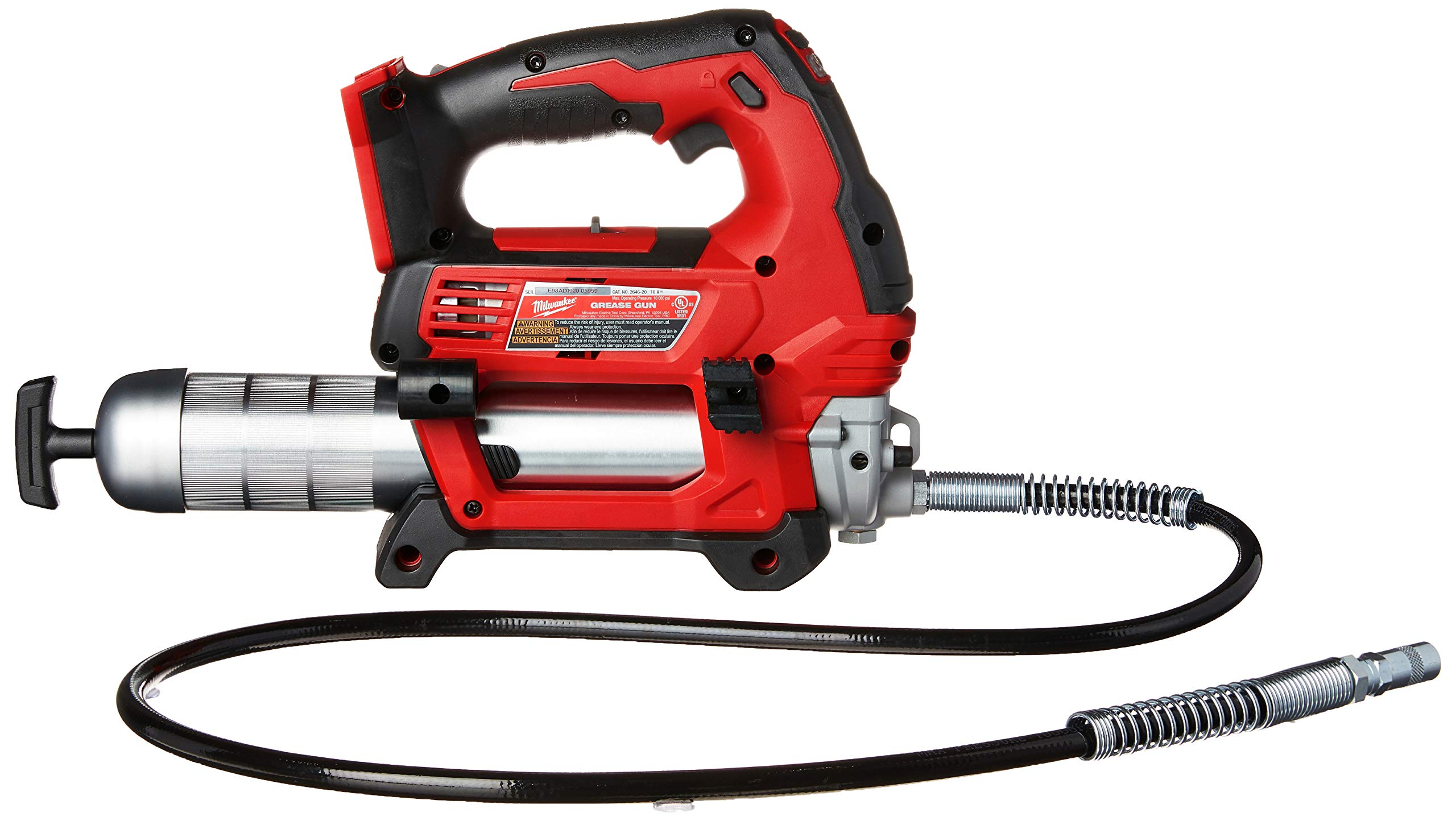Milwaukee 2646-20 M18 2-Speed Grease Gun Bare Tool - Heavy Duty Cordless Grease Gun for Automotive, Industrial & Farm Equipment Maintenance