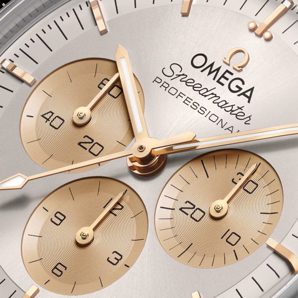 Speedmaster Moonwatch Professional Co-Axial Master Chronometer 42mm Men's Watch - Stainless Steel & Moonshine Gold, Silver Dial on Bracelet | Luxury Timepiece for Gifts, Collectors & Special Occasions