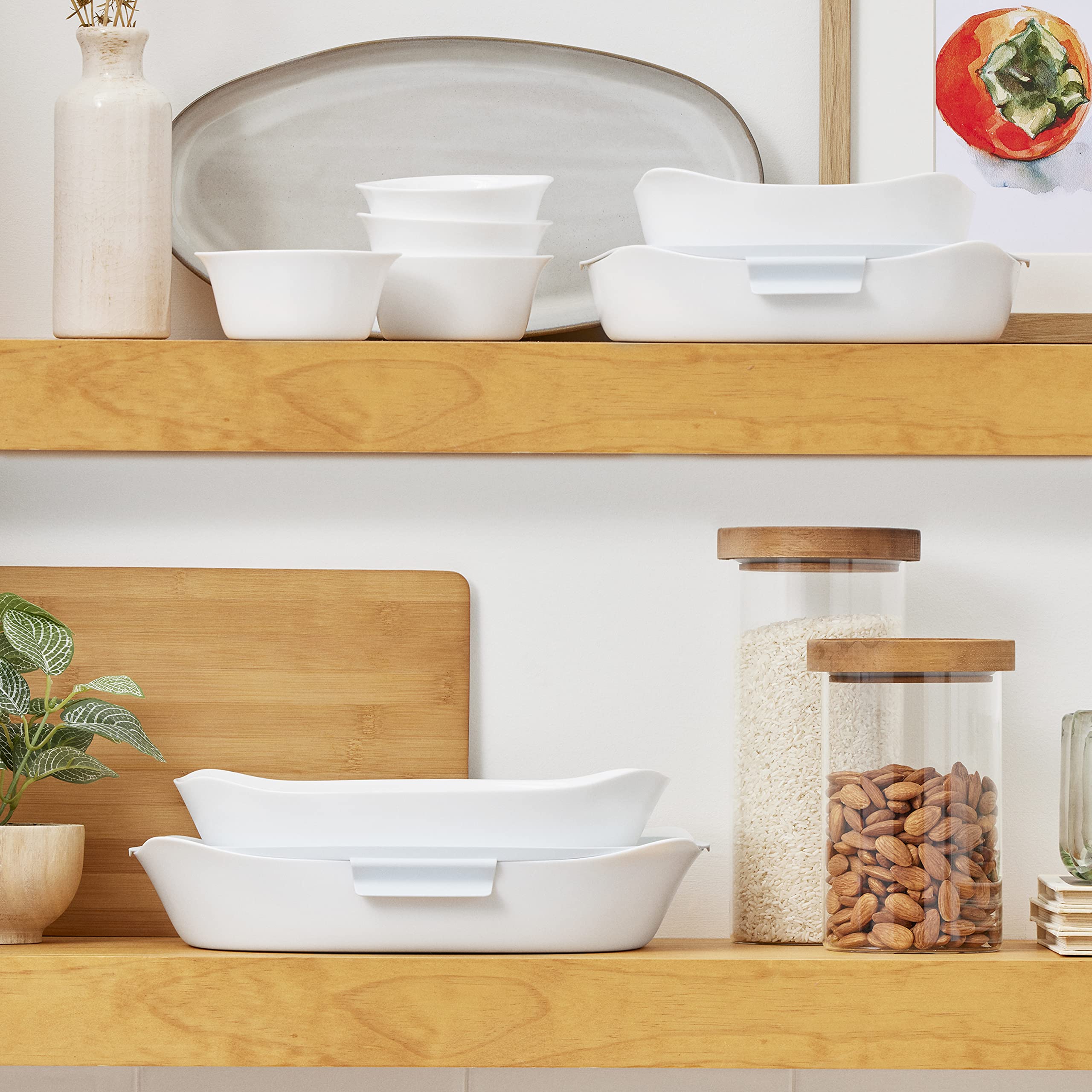 Rubbermaid Oven-Safe Glass Baking Dishes Set - Durable & Non-Toxic for Casseroles, Lasagna, Roasting & Meal Prep - BPA-Free, Dishwasher Safe, Perfect for Thanksgiving & Family Gatherings