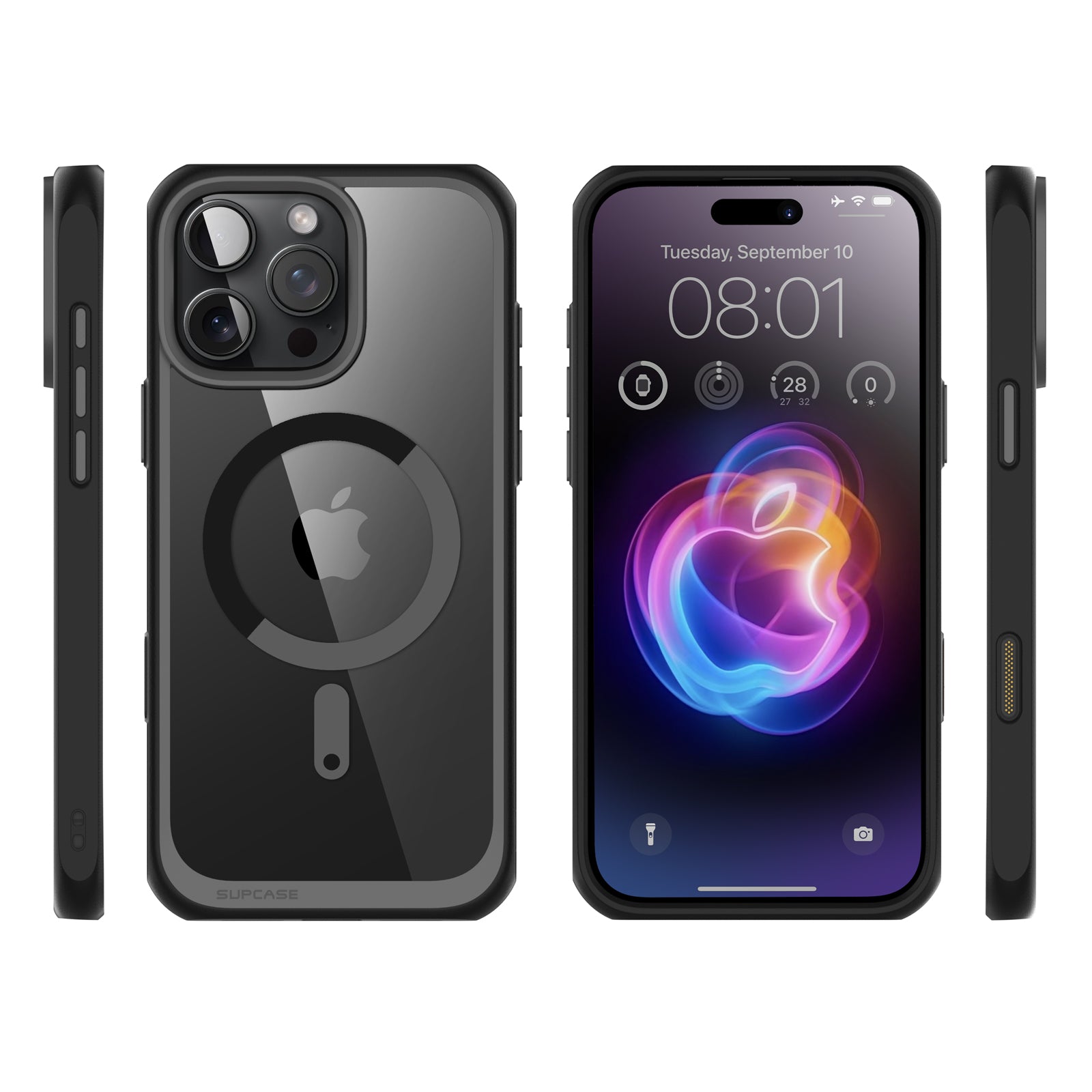iPhone 16 Pro Max Case - 6.9 Inch Unicorn Beetle MAG Slim Clear Protective Cover with MagSafe & Camera Control Button - Shockproof Black Phone Case for Work, Travel & Outdoor Activities