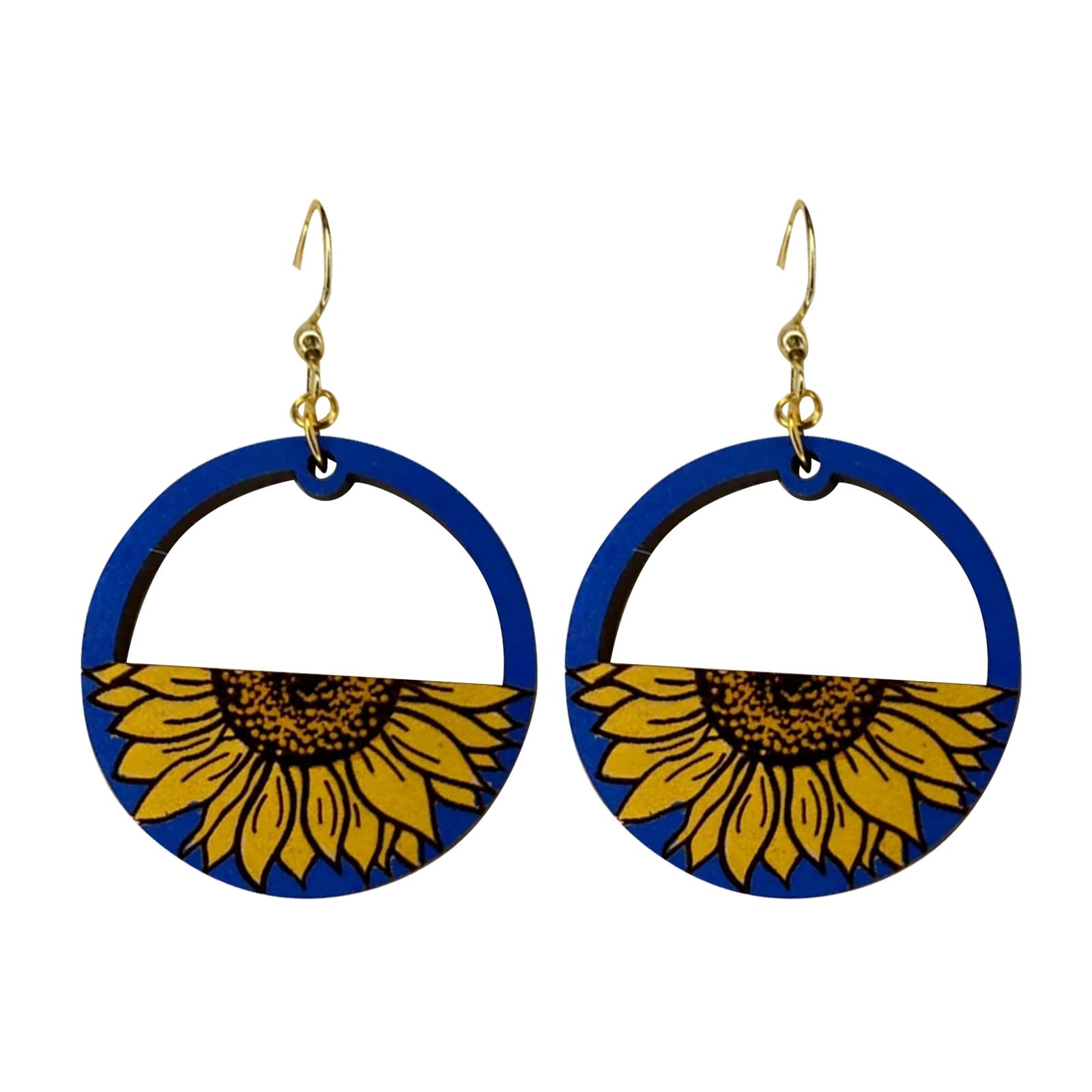 Sunflower Stud Earrings for Men & Women - Ukraine Support Jewelry, Fashion Gift, Comfortable Hypoallergenic Earrings (One Size) - Perfect for Everyday Wear, Parties & Gifting
