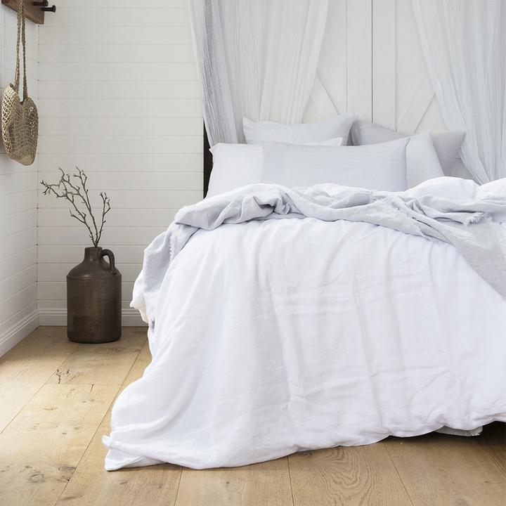 Premium French Linen Quilt Cover Set by Bambury - Ivory Queen Size Bedding Set | Luxury Soft Breathable Duvet Cover for Master Bedroom & Guest Room Decor