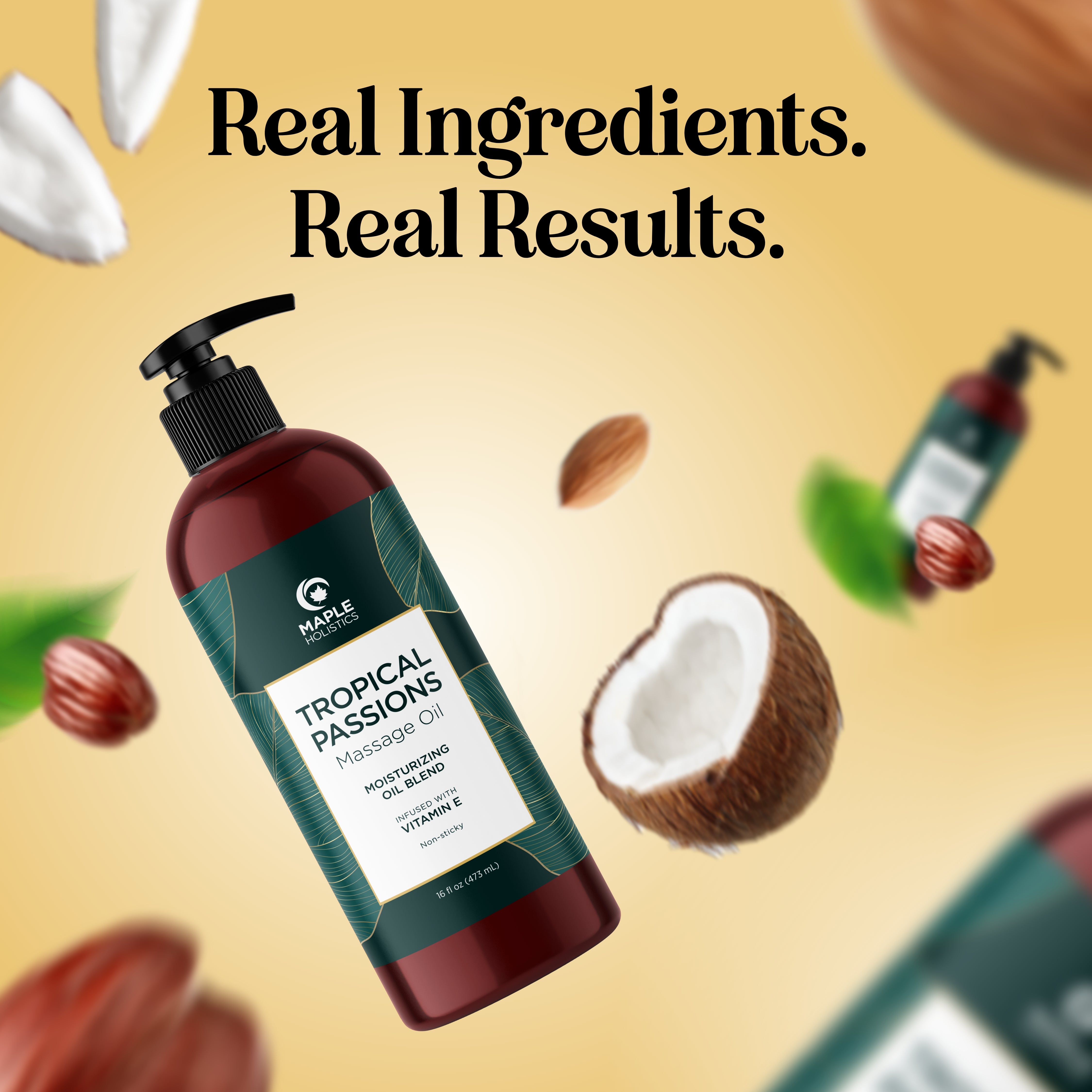 Tropical Passions Massage Oil - Relaxing & Sensual Coconut Scented Body Massage Oil for Couples - Perfect for Romantic Evenings & Spa Nights at Home