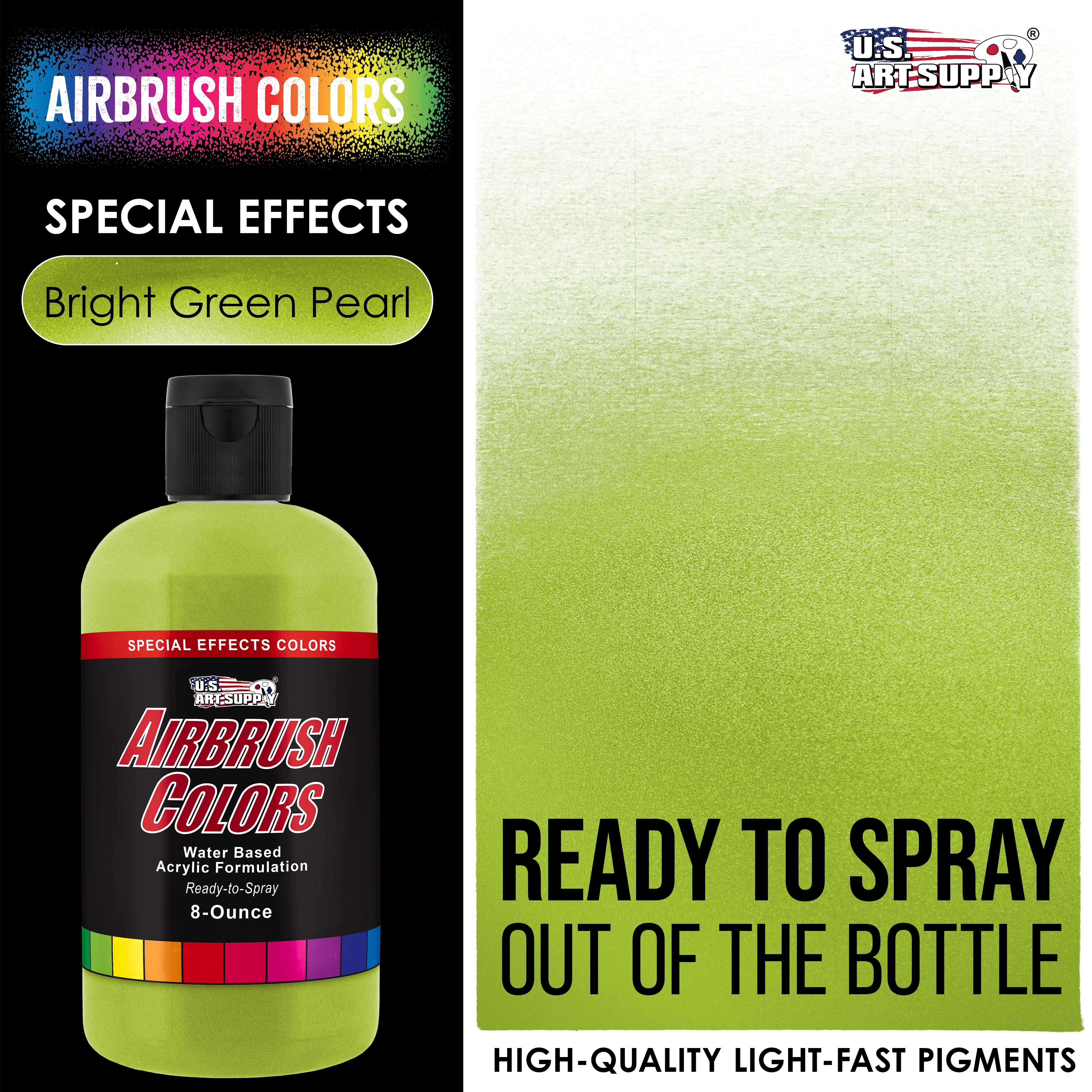 Bright Green Pearl Acrylic Airbrush Paint - 8 oz Pearlized Special Effects Paint for Model Cars, DIY Crafts & Art Projects