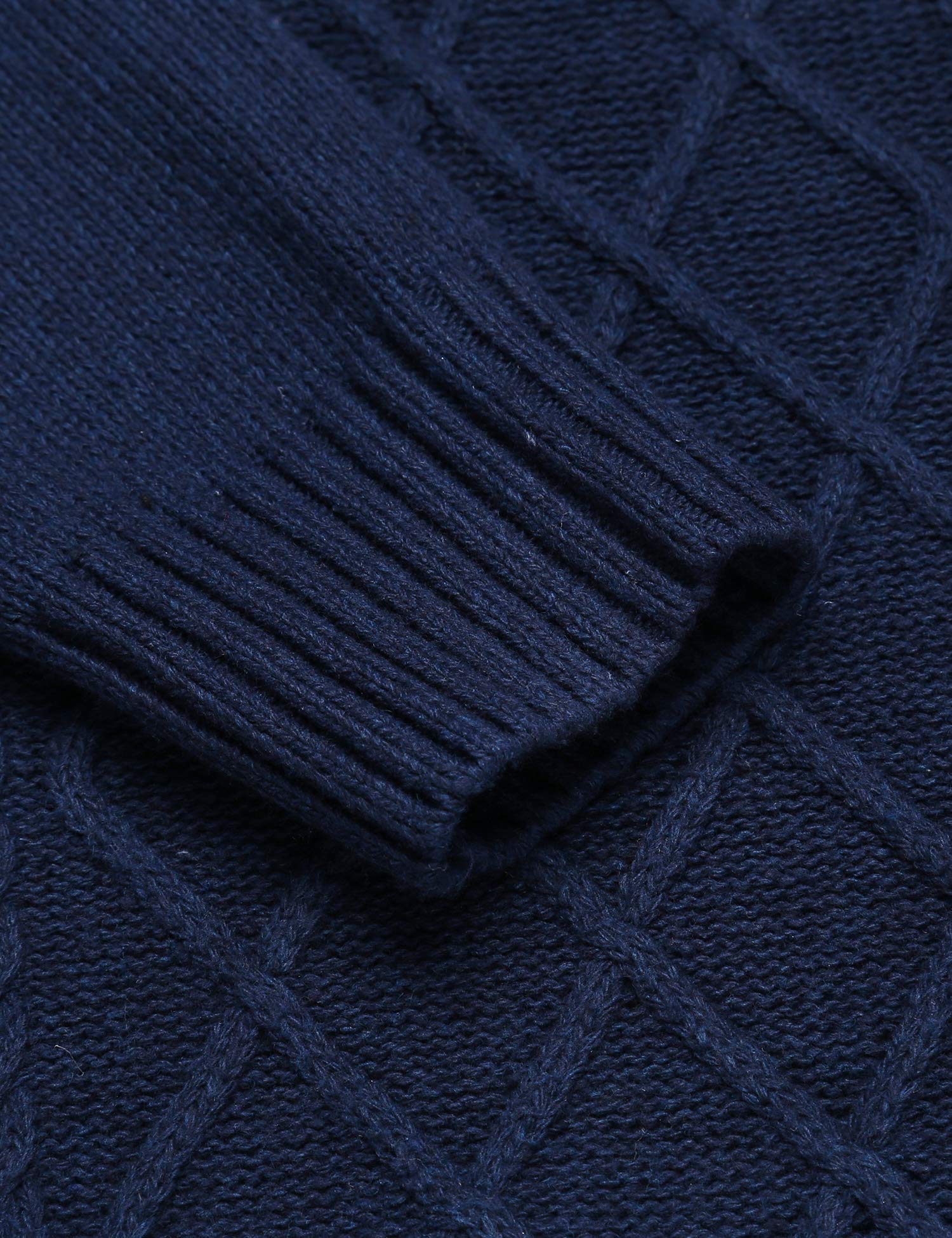 COOFANDY Men's Shawl Collar Sweater V-Neck Cable Knit Pullover - Casual Winter Warm Wool Blend Sweater for Office, Date Night & Holiday Outfits