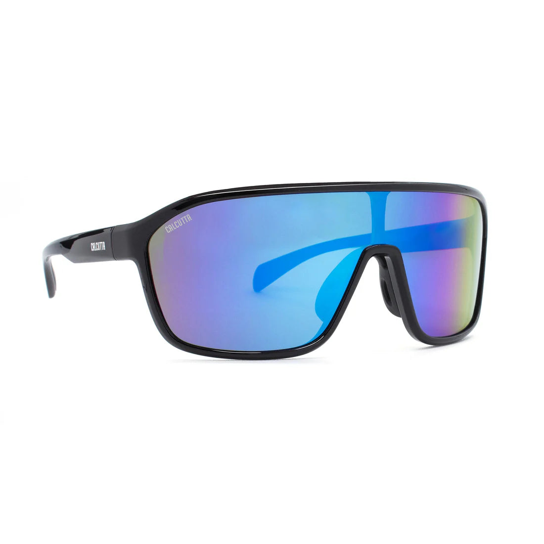 Black Polarized Sports Sunglasses with Blue Mirror Lens - UV Protection for Running, Cycling & Outdoor Activities