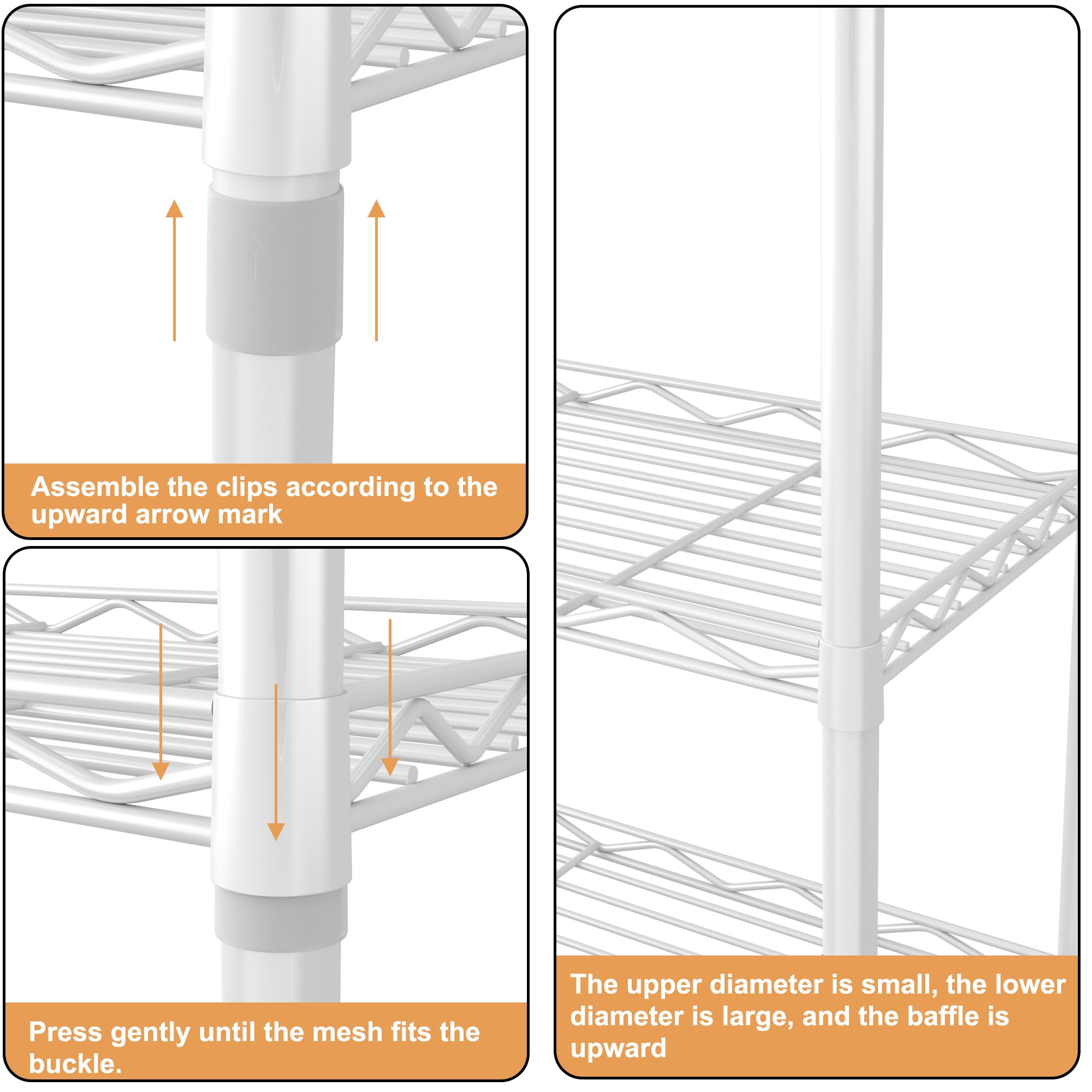 HOMEFORT 6-Tier Heavy Duty Wire Shelving Unit - 6-Shelf Metal Storage Rack for Pantry, Closet, Kitchen & Laundry Organization - Durable Space Saving Organizer (White) - Ideal for Home Storage, Garage Shelving & Commercial Use
