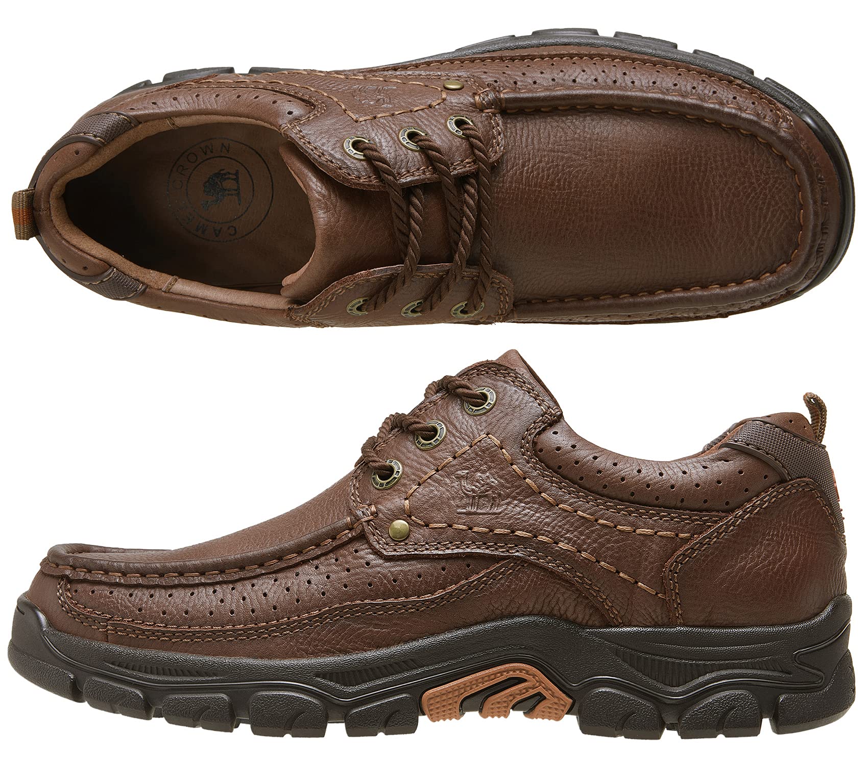 CAMEL CROWN Men's Comfortable Casual Loafers - Breathable Oxford Walking Shoes for Work, Dress & Travel - Slip Resistant Lace Up Shoes for Business & Outdoor Activities