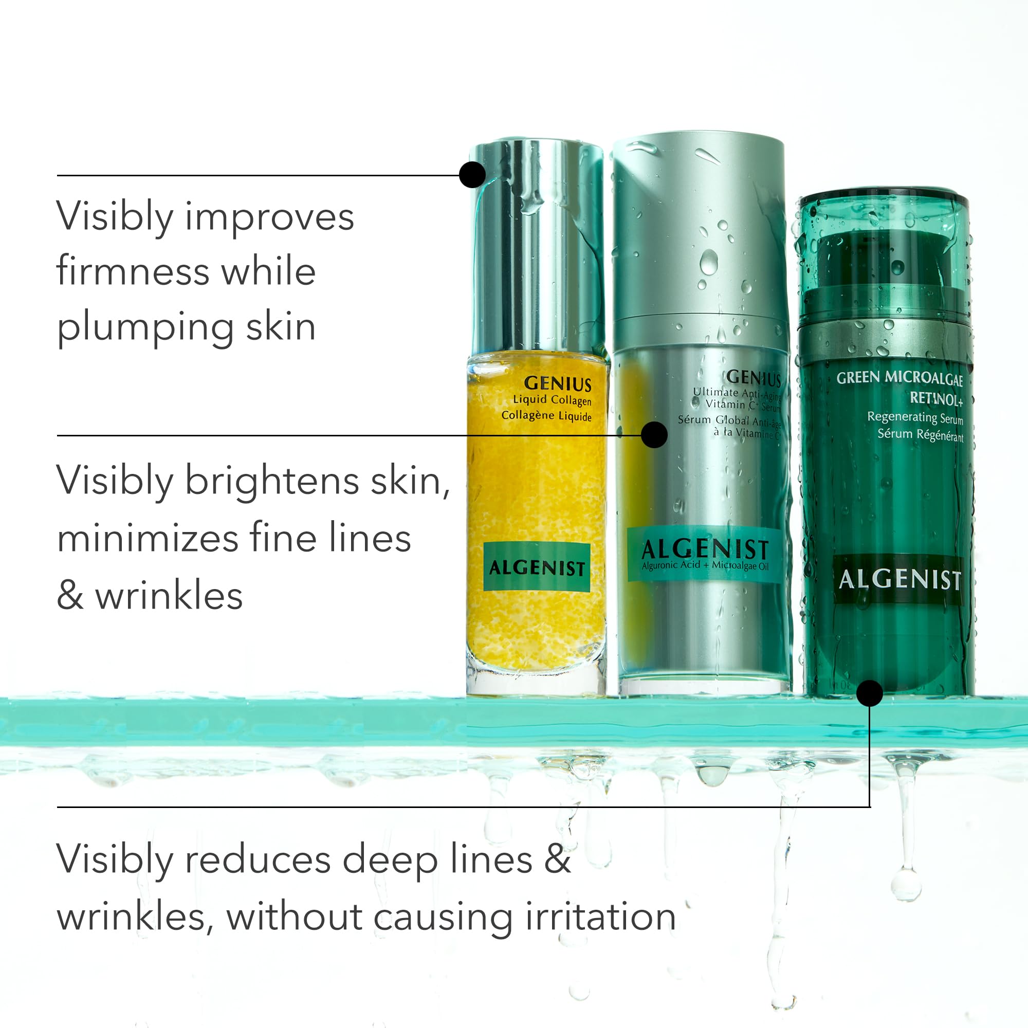 Algenist GENIUS Ultimate Anti-Aging Vitamin C+ Serum - Vegan Brightening Face Serum with Alguronic Acid & Microalgae Oil - Non-Comedogenic & Hypoallergenic Skincare for Dark Spots & Wrinkles - Perfect for Daily Skincare Routine & Nighttime Use
