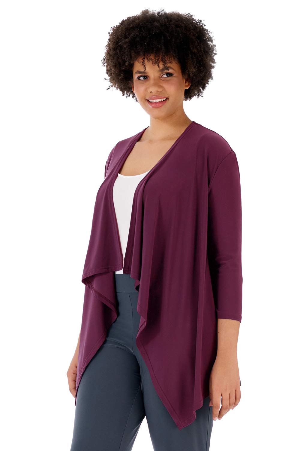 Rekucci Plus Size Soft Knit Cardigan Jacket for Women - Stylish Travel Wrap for Curvy Ladies | Perfect for Airplanes, Road Trips & Cozy Evenings