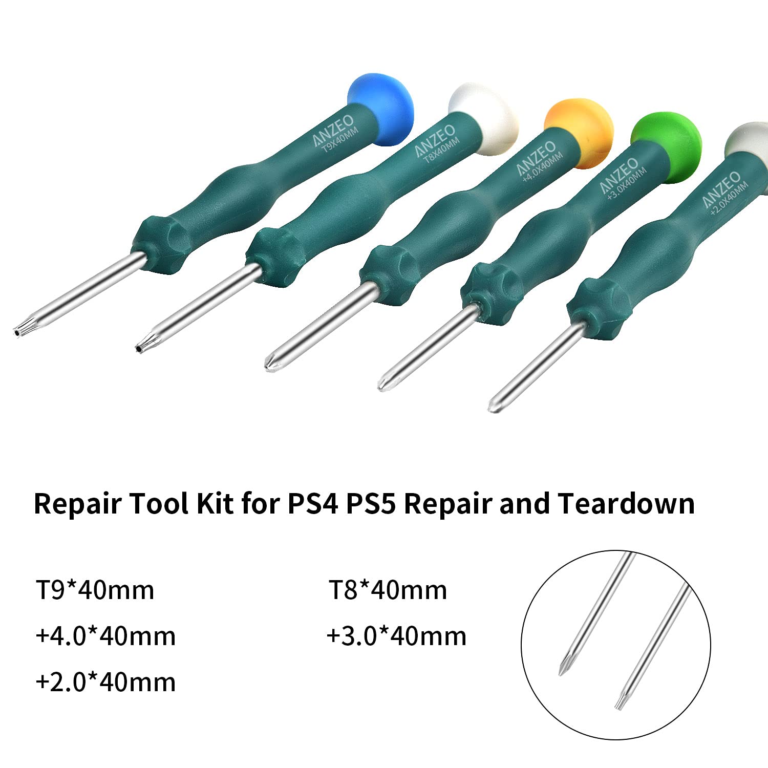 PS4 PS5 Cleaning & Repair Tool Kit - TR9 Torx & PH00 PH0 PH1 Phillips Screwdriver Set for Sony Playstation 4/5 Console & Controller Maintenance | Perfect for DIY Repairs, Cleaning, and Controller Disassembly