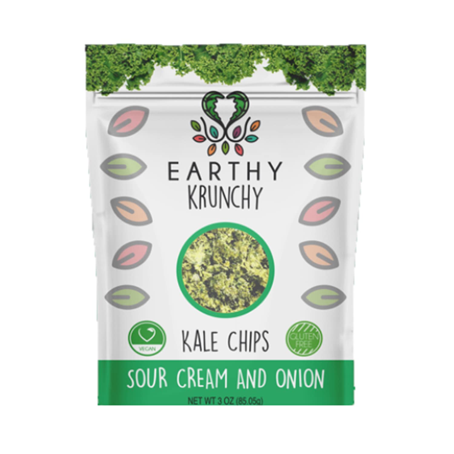 Organic Kale Chips - Sour Cream & Onion Flavor | High Protein Vegan Snack | Gluten-Free, No Sugar or Preservatives | Crunchy Dehydrated Kale Snacks for Healthy Lifestyle, Office Snacking & On-the-Go Nutrition