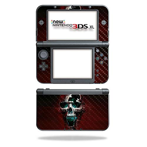 MightySkins Carbon Fiber Skin for Nintendo New 3DS XL (2015) - Wicked Skull Design | Protective & Durable Textured Vinyl Wrap | Easy to Apply, Remove & Change Styles | Made in USA | Perfect for Gaming, Travel & Customization