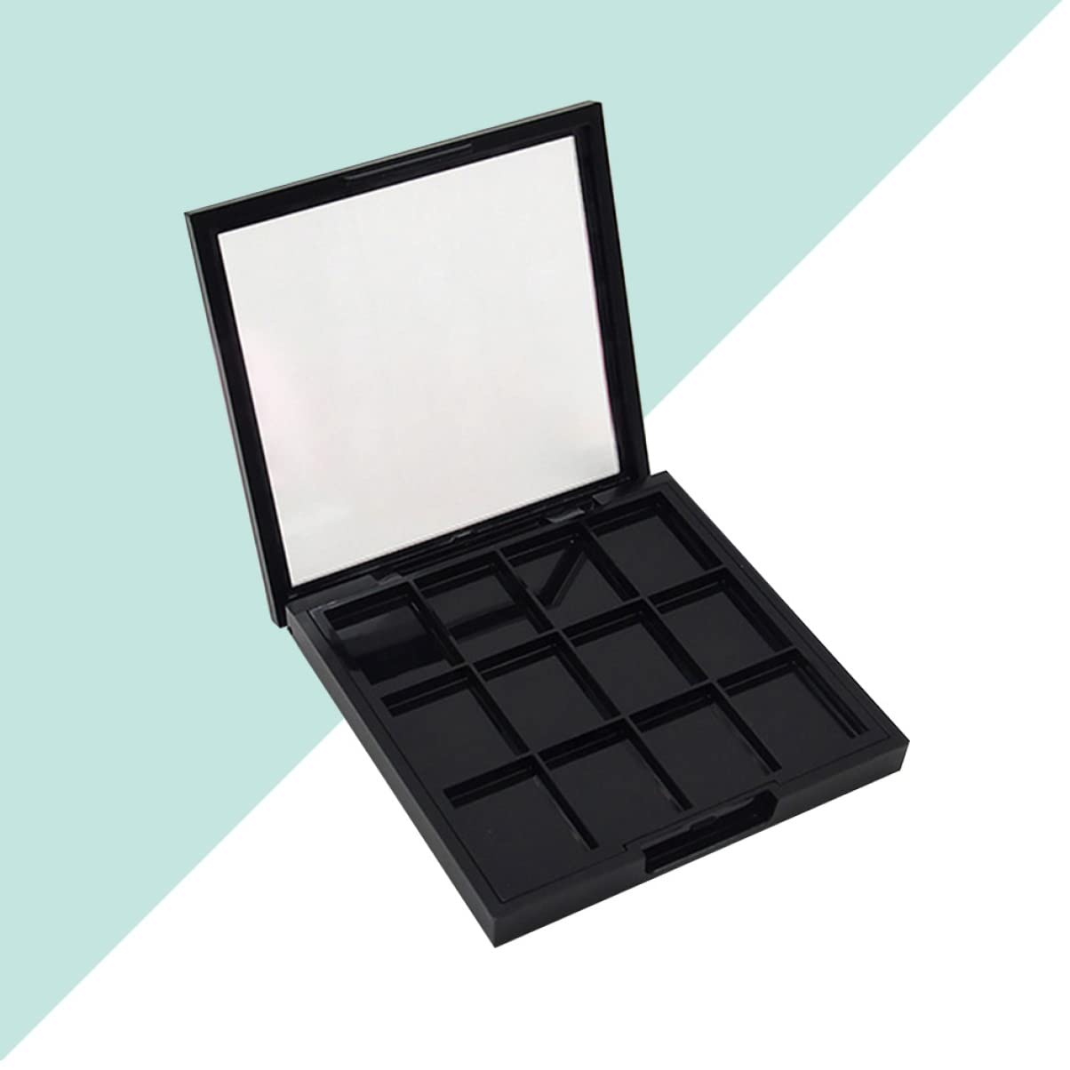 FRCOLOR 12 Grid Magnetic Eyeshadow Palette - Empty Makeup Palette for Eyeshadow, Lipstick, Blush & Powder | Black Travel-Friendly Makeup Organizer for Professional Artists & Home Use