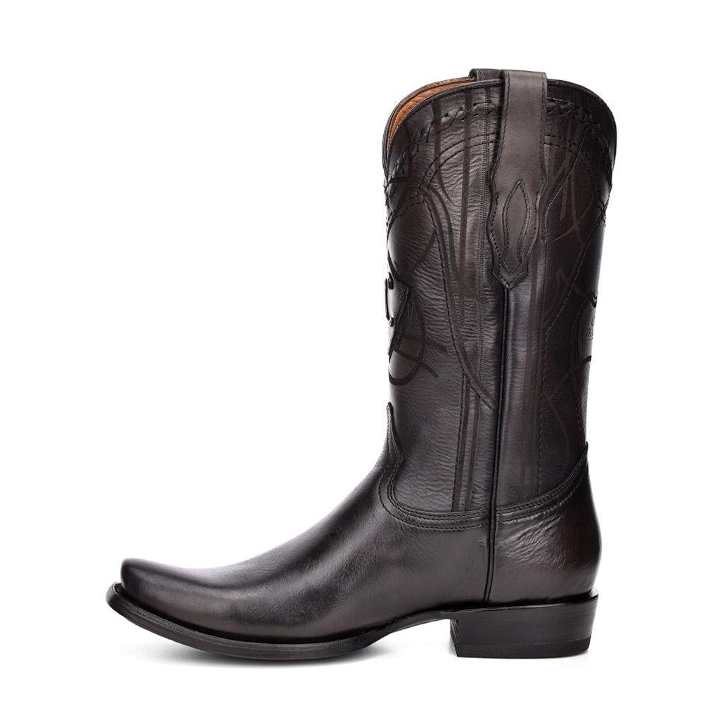 1J1NRS Men's Cuadra Black Casual Cowhide Leather Cowboy Boots - Stylish & Durable Western Boots for Everyday Wear, Rodeo, and Country Outings