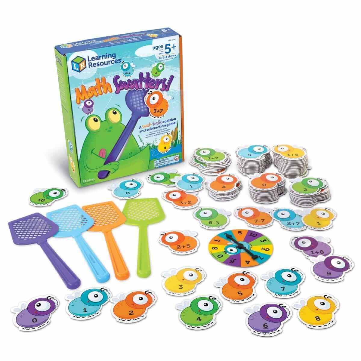 Learning Resources Mathswatters Addition & Subtraction Game - 99 Piece Educational Math Set for Kids Ages 5+, Kindergarten & Preschool Learning Activities, Fun Classroom & Homeschool Math Games for Children - Perfect for Group Play & Math Practice