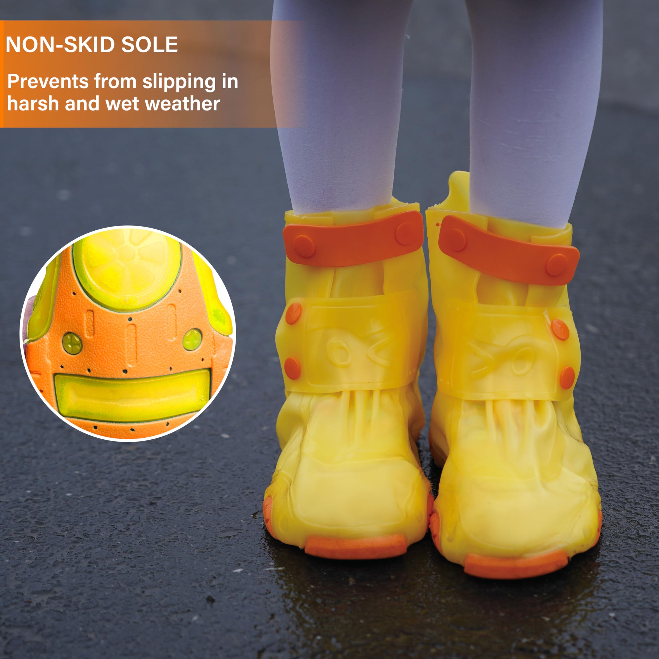 Waterproof Rain Shoe Covers for Kids - Reusable Non-Slip Galoshes for Boys & Girls | Perfect for School, Outdoor Play & Wet Weather Protection