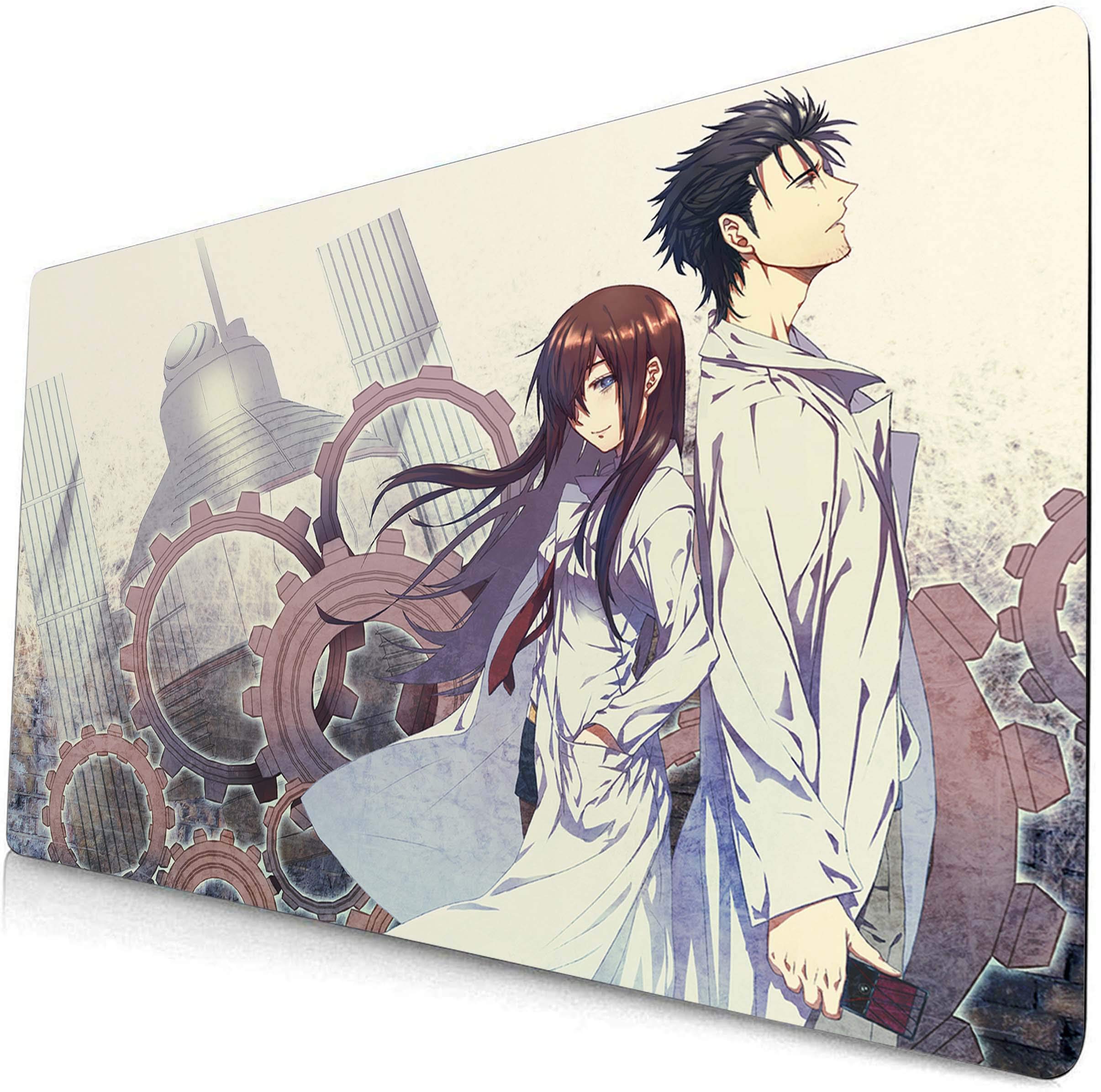 Steins;Gate Anime Gaming Mouse Pad - Large XXL Desk Mat for Computer, Keyboard & Mouse - Non-Slip Rubber Base - Perfect for Office, Gaming & Workstations (50cm)