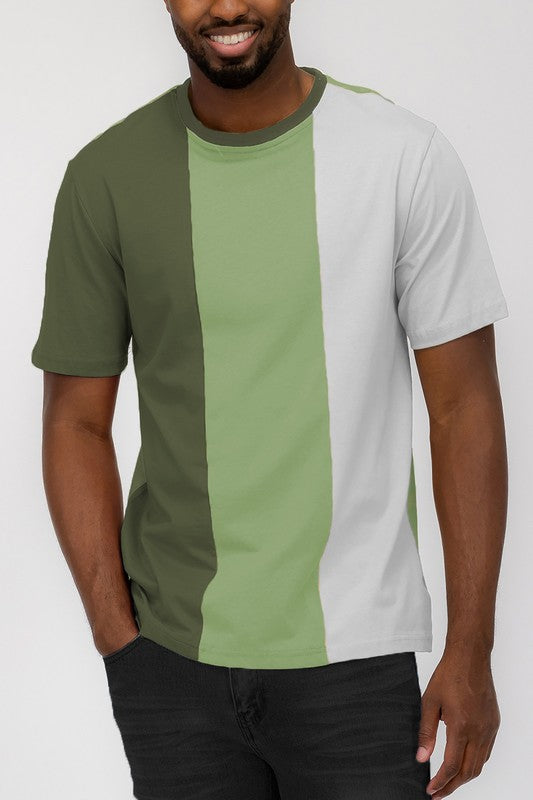 Weiv Vertical Color Block T-Shirt for Men & Women - Stylish Casual Tee for Everyday Wear, Street Fashion, and Outfits