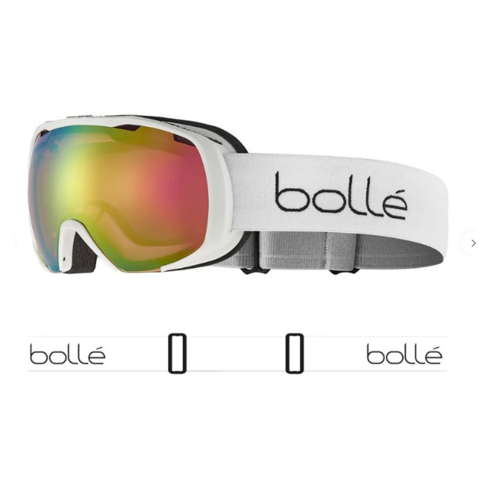 Bolle Royal Ski Goggles for Kids & Youth (8-14 Years) - Matte White Rose Gold Lens - Anti-Fog UV Protection - Winter Sports & Snowboarding Accessories