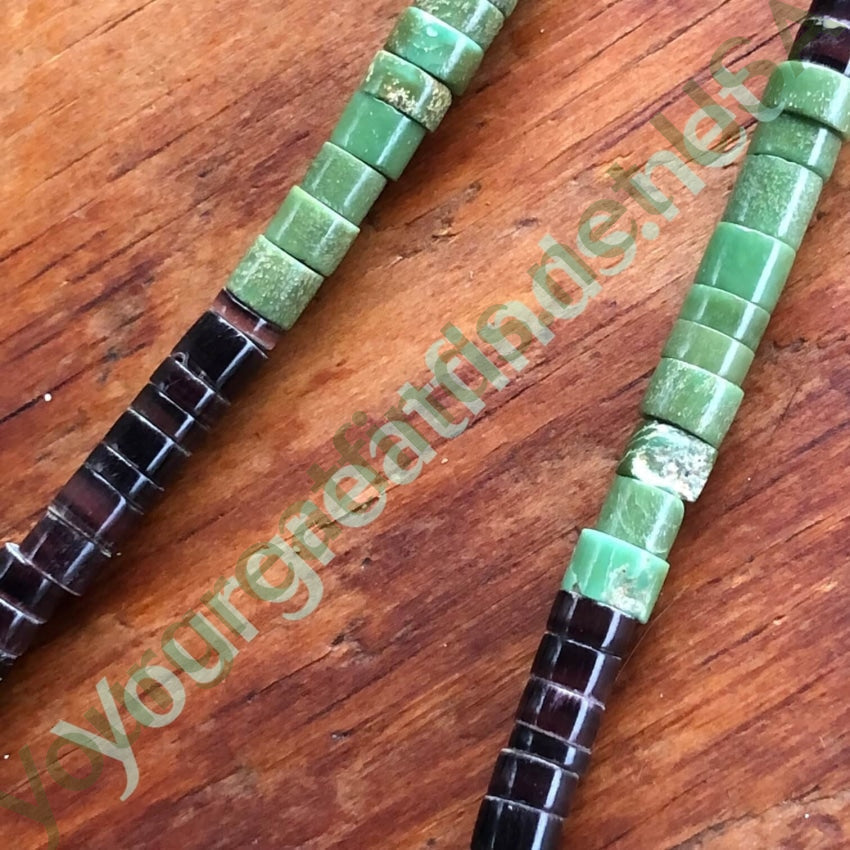 Vintage Brown Heishi Mint Green Turquoise Beaded Necklace for Women - Boho Chic Handmade Jewelry - Perfect for Festivals, Beach Parties & Everyday Wear