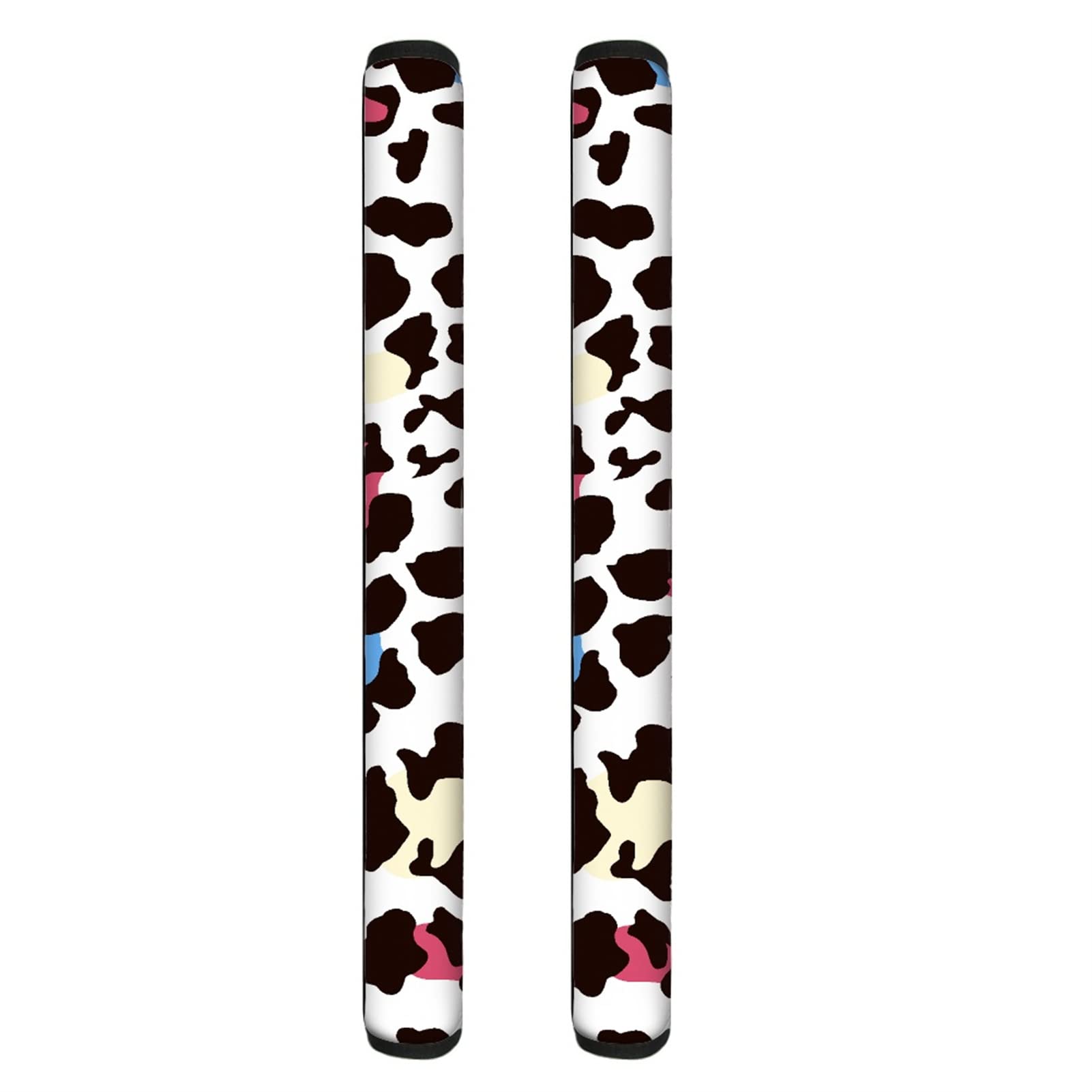 Colorful Cow Print Refrigerator Handle Covers - 1 Pair Anti-Static Fridge & Microwave Door Protectors, Kitchen Appliance Accessories for Home Decor (Perfect for Farmhouse & Rustic Kitchen Styles)