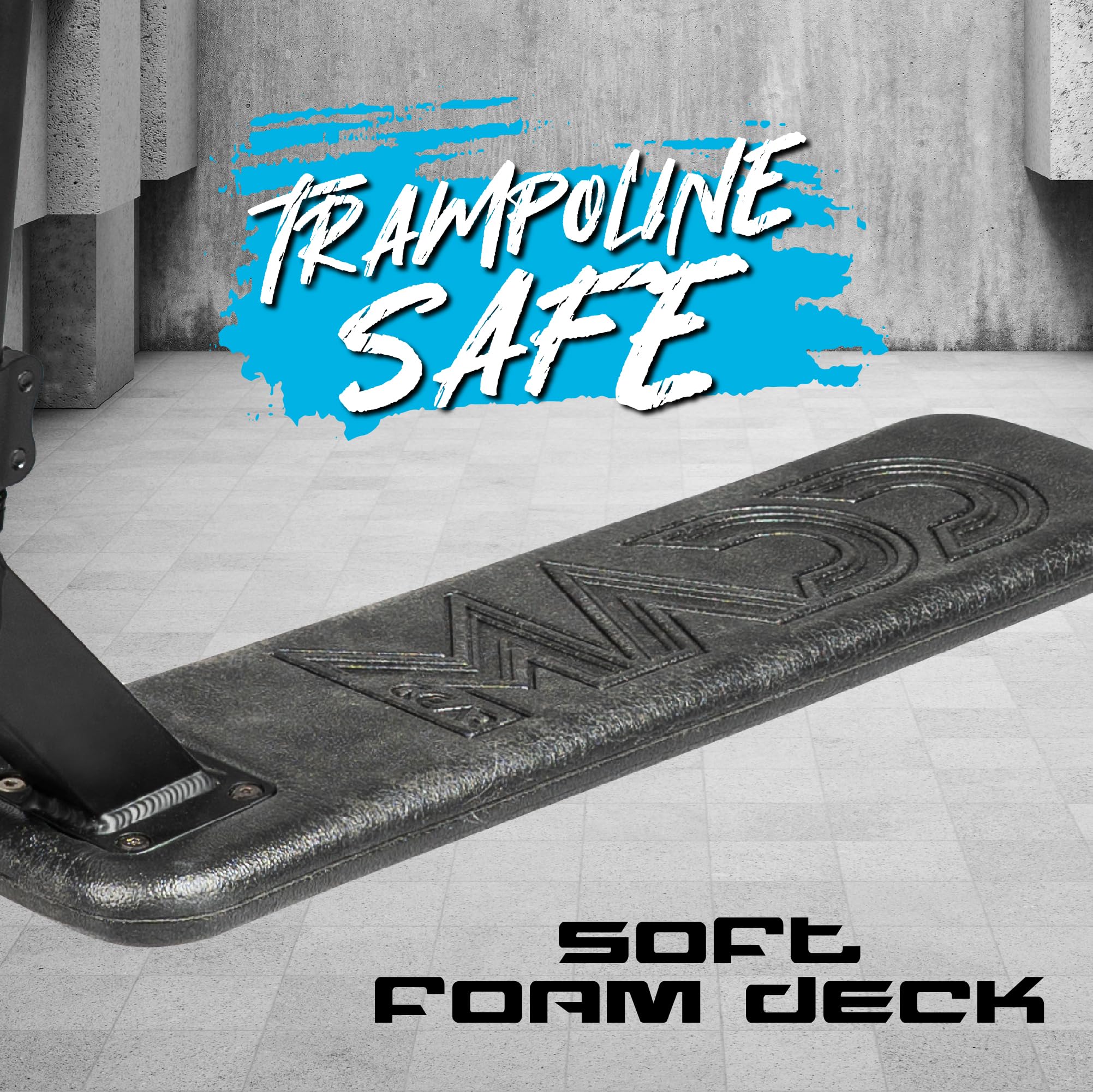 Madd Gear Bounce Trampoline Pro Scooter - Professional Stunt Scooter for Teens, Kids & Adults - Best for Tricks, Jumps & Stunts - Durable for Indoor & Outdoor Use - Perfect for Skate Parks, Backyard & Street Riding