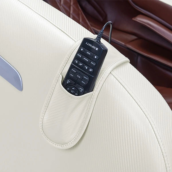 Aura Massage Chair in Cream and Brown - Full Body Recliner with Heat Therapy for Home & Office Relaxation