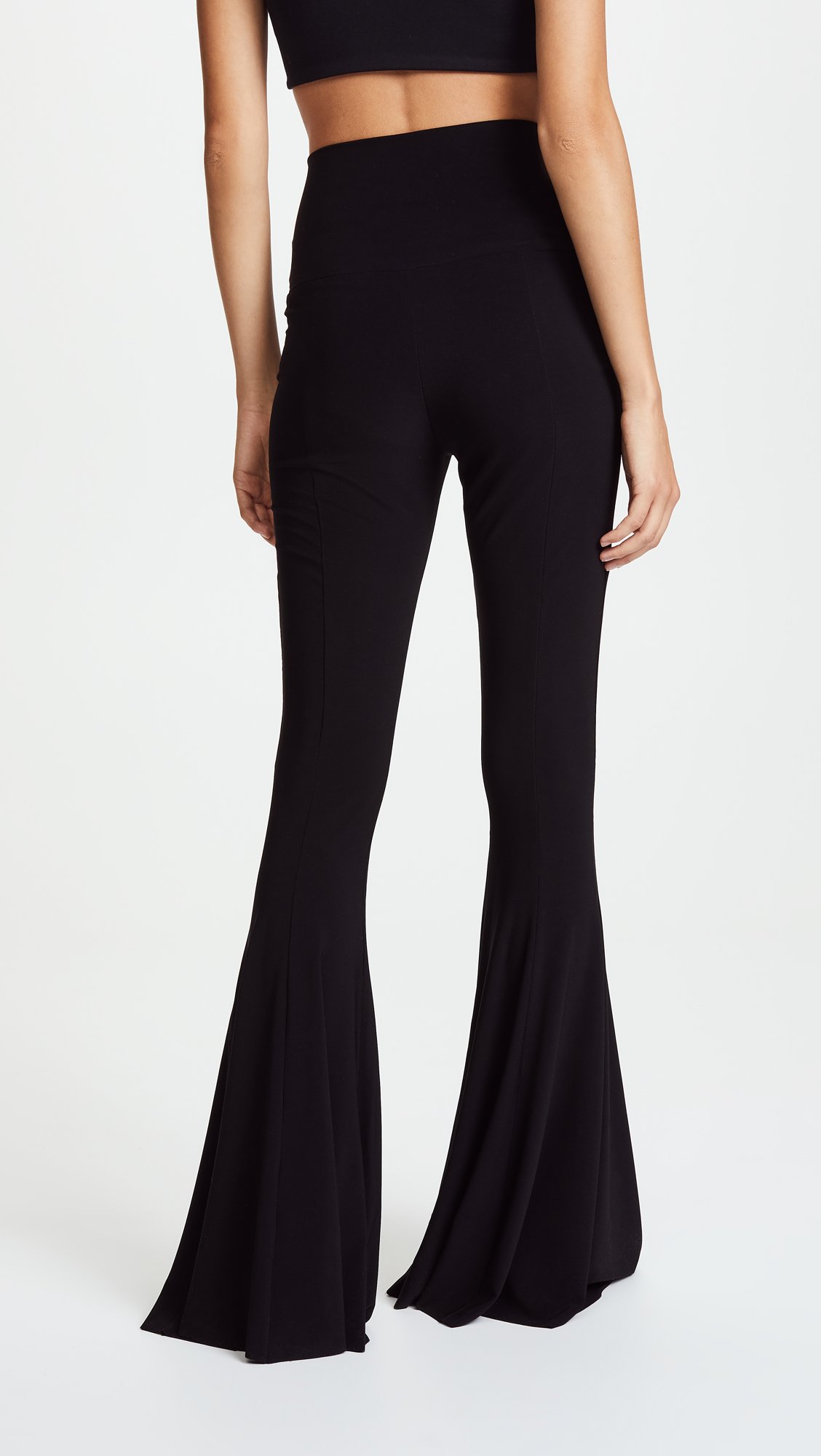 Norma Kamali Women's High-Waisted Fishtail Hem Flare Pants - Elegant Wide Leg Trousers for Work, Office & Evening Outfits | Perfect for Business Casual, Date Night & Special Occasions