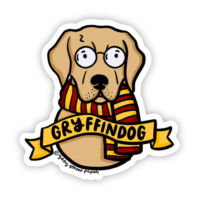 Brave Dog Sticker - Gryffindog Inspired Decal for Laptops, Cars & Water Bottles - Perfect for Harry Potter Fans & Pet Lovers