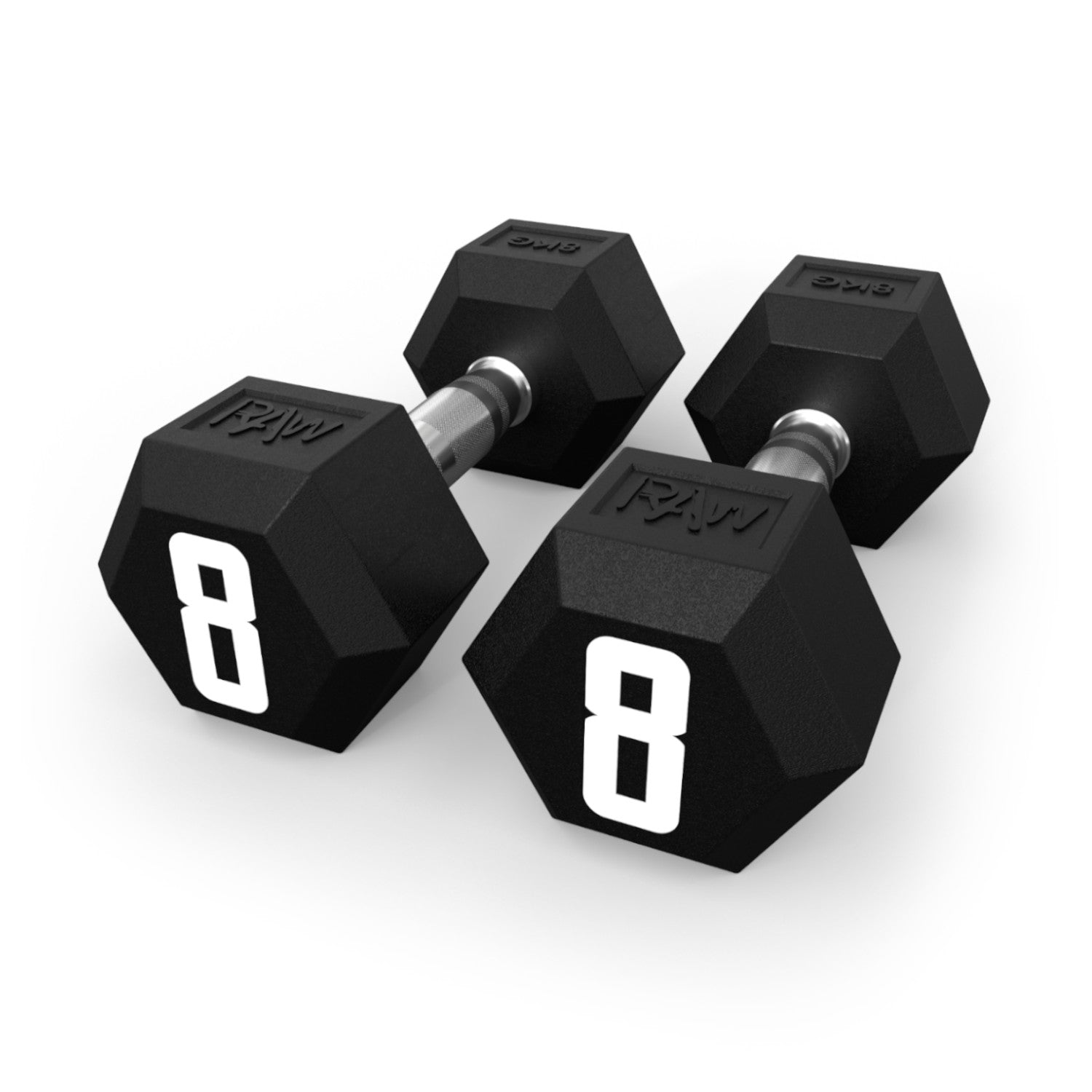 Hex Rubber Dumbbells 8KG Pair - Premium Non-Slip Grip for Home Gym, Strength Training & CrossFit Workouts