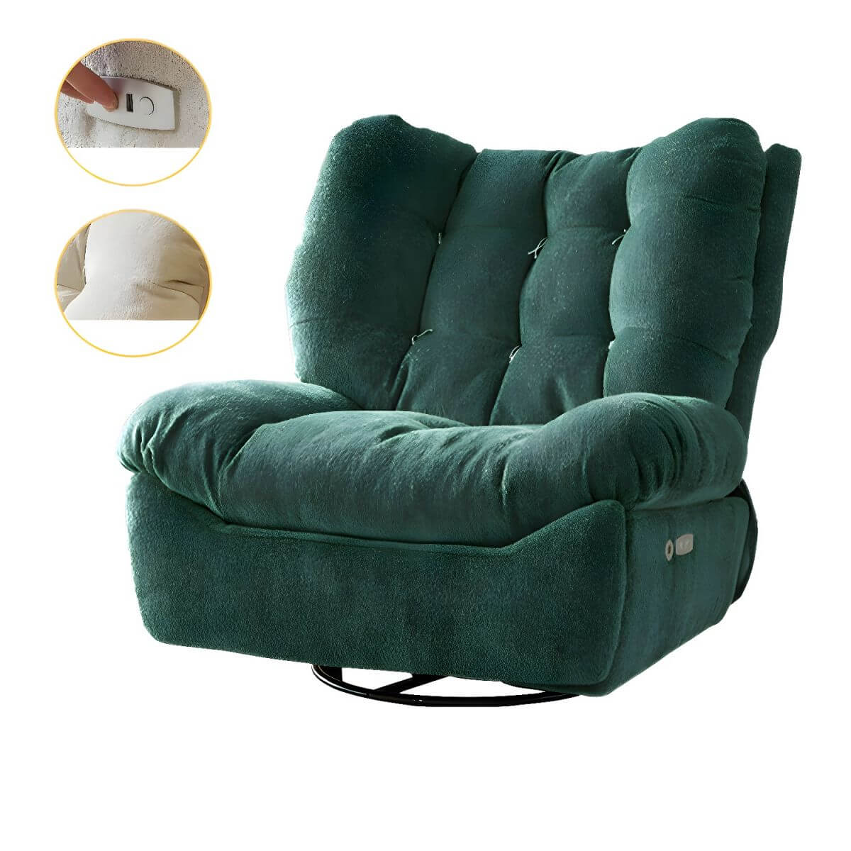 Modern Chenille Wing Chair Recliner - Tufted Design Standard Size Accent Chair for Living Room, Bedroom & Home Office | Comfortable Reading & Relaxation Furniture
