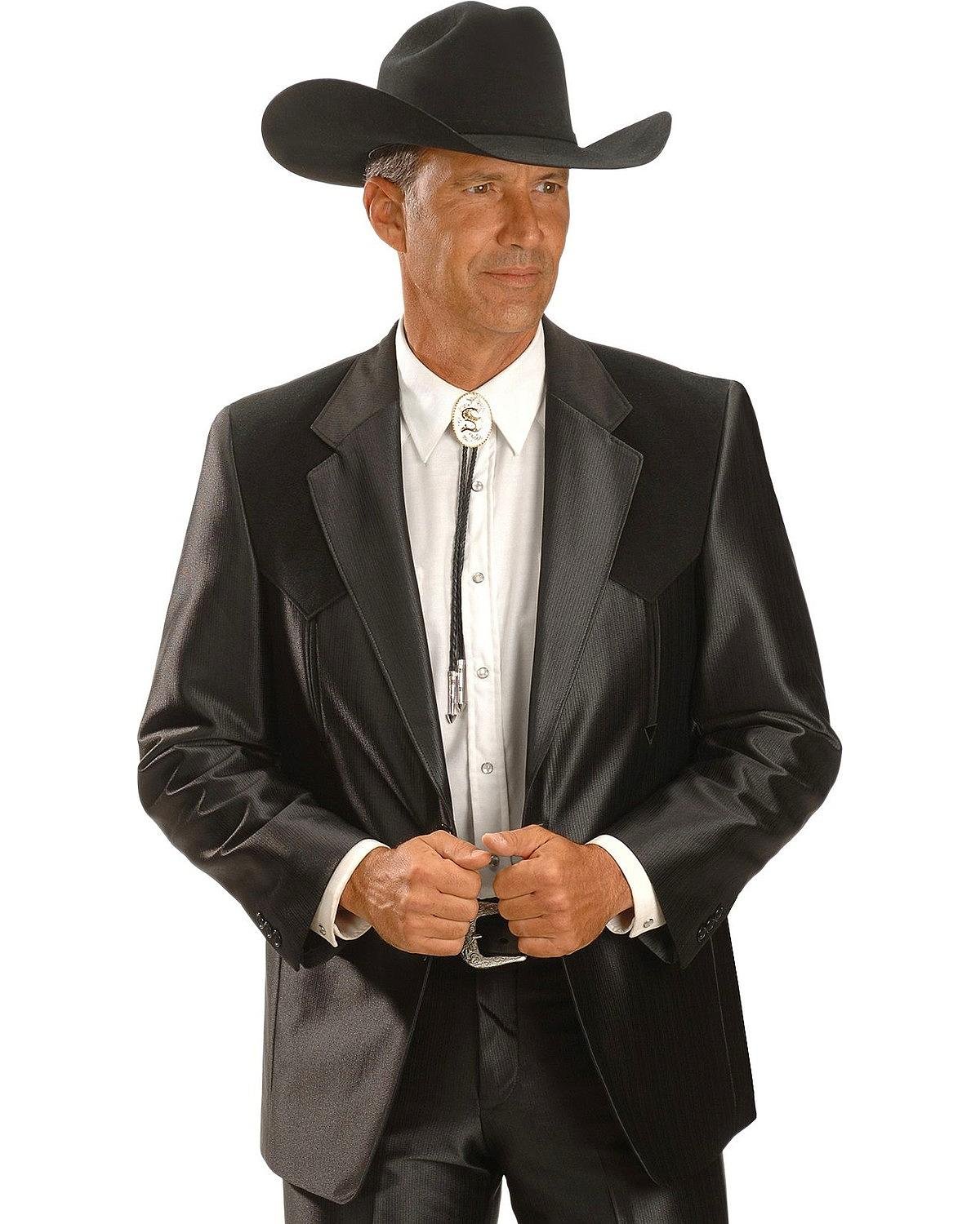 Circle S Men's Boise Western Suit Coat - Big & Tall Size 54T in Black | Classic Western Style Blazer for Cowboy, Rodeo & Formal Events