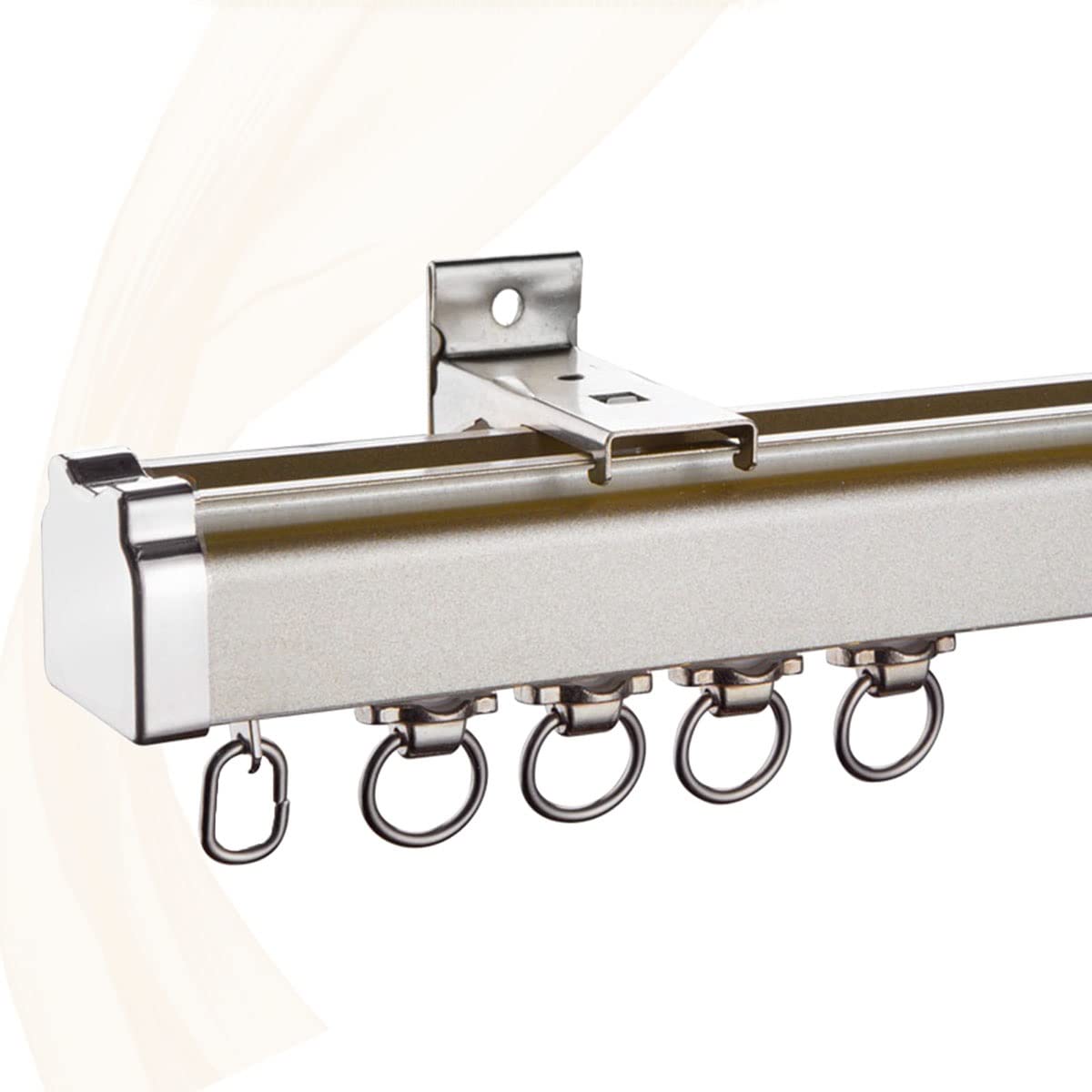 Aluminum Alloy Ceiling & Wall Mounted Curtain Track - Room Divider Rod for Spaces 3ft to 16.4ft (1.0-2.0m) - Easy Install Brown - Perfect for Living Rooms, Bedrooms & Office Partitions
