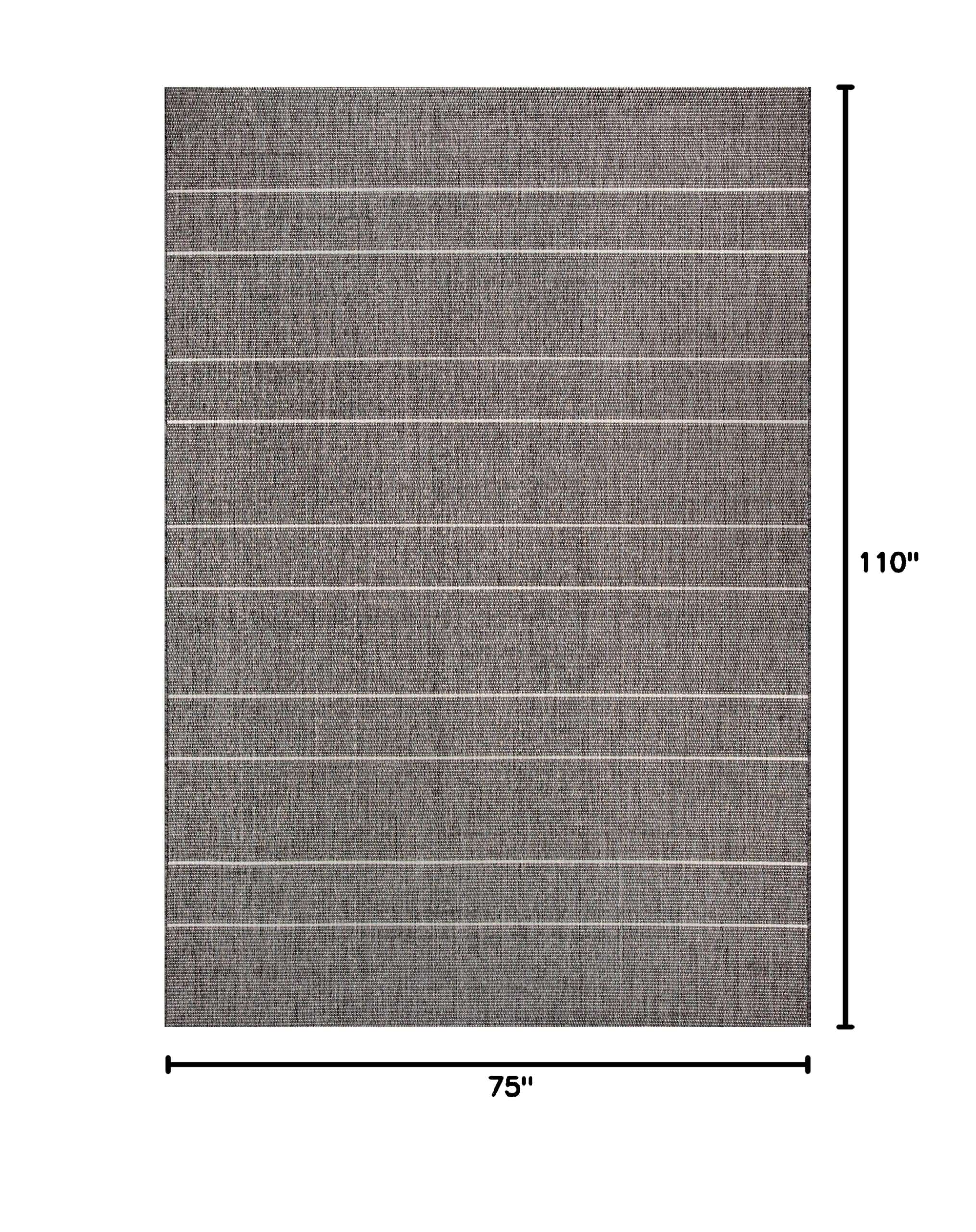 nuLOOM 6' x 9' Outdoor Performance Area Rug - OEKO-TEX Certified, Weather Resistant & High Traffic Rug for Patio, Balcony, Deck - Alaina Dark Grey - Perfect for Outdoor Entertaining & Poolside Lounging