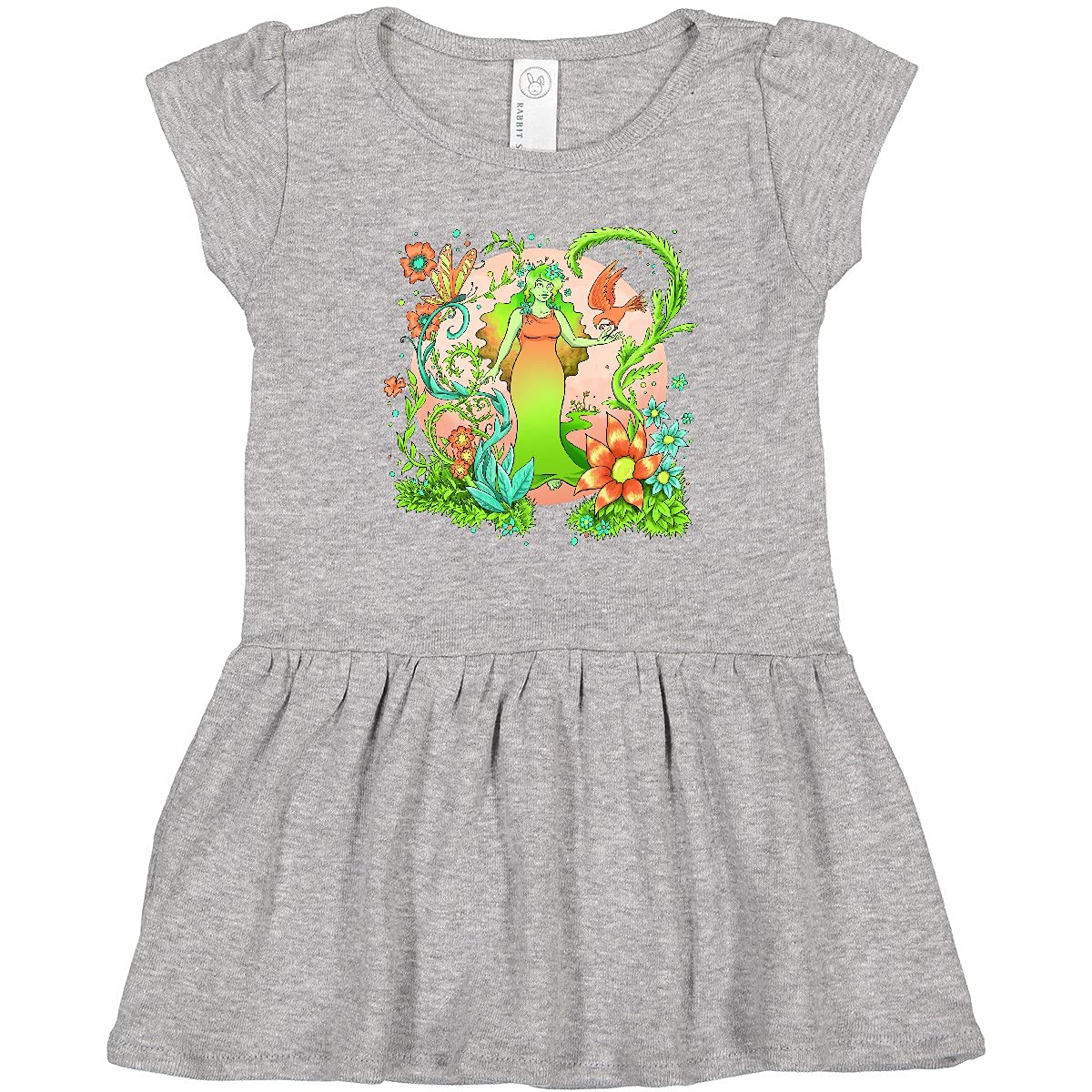 Inktastic Mother Earth Day Flowers & Plants Toddler Dress - Cute Earth Day Outfit for Girls, Eco-Friendly Cotton Dress for Toddlers - Perfect for Earth Day Celebrations, Spring Outings & Family Photos