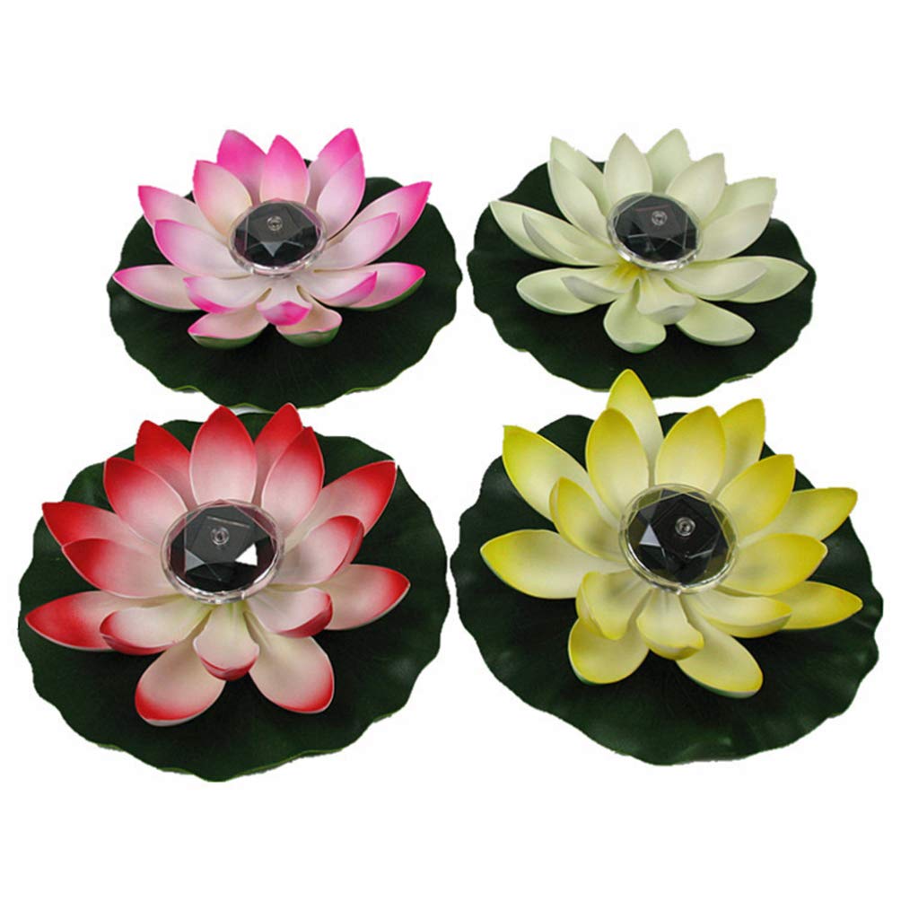 Uonlytech 2 Pack Solar Powered Floating Lotus Lights - Waterproof LED Candles for Ponds, Gardens & Outdoor Decor - Mixed Colors for Romantic Weddings, Pool Parties & Festivals