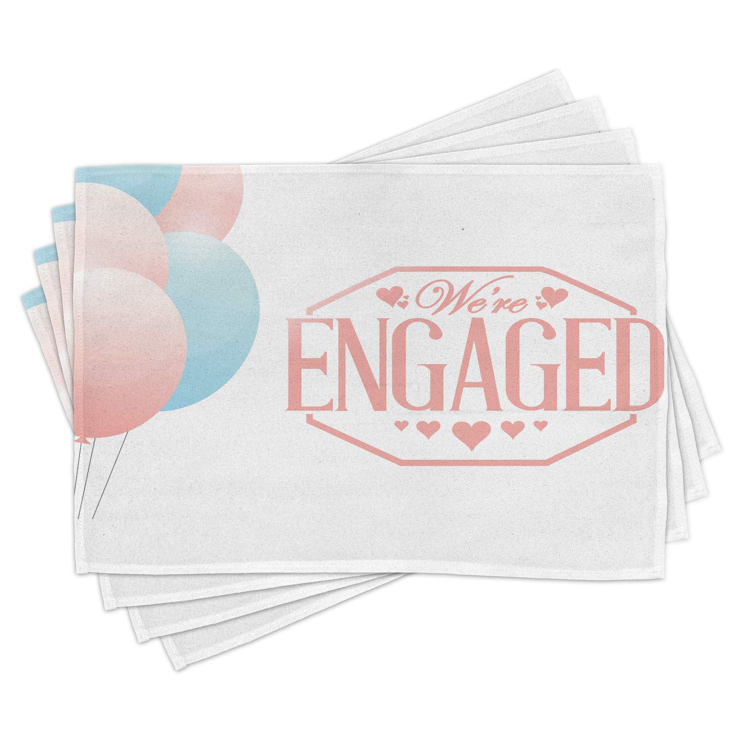 Ambesonne Engagement Party Place Mats Set of 4 - 