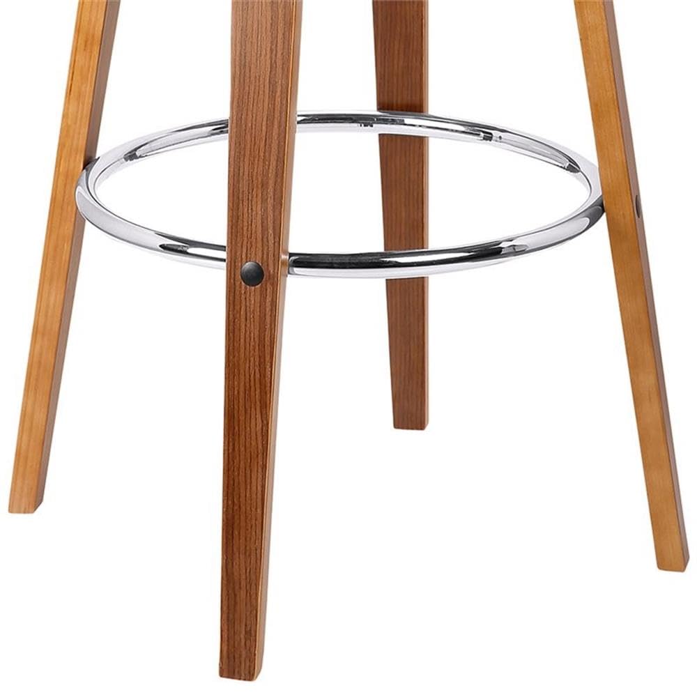 Hawthorne Collections 30 Inch Modern Brown Faux Leather Swivel Bar Stool - Perfect for Kitchen Islands, Home Bars & Breakfast Nooks