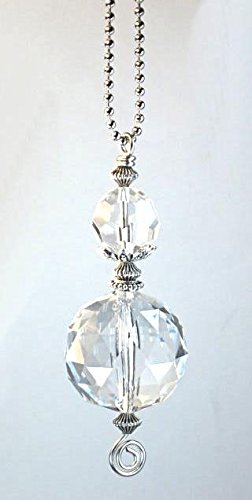 Large Crystal Clear Faceted Glass Sphere with Silver Filigree Accents - Elegant Rearview Mirror Car Charm for Good Luck & Protection | Feng Shui Decor, Car Accessory Gift