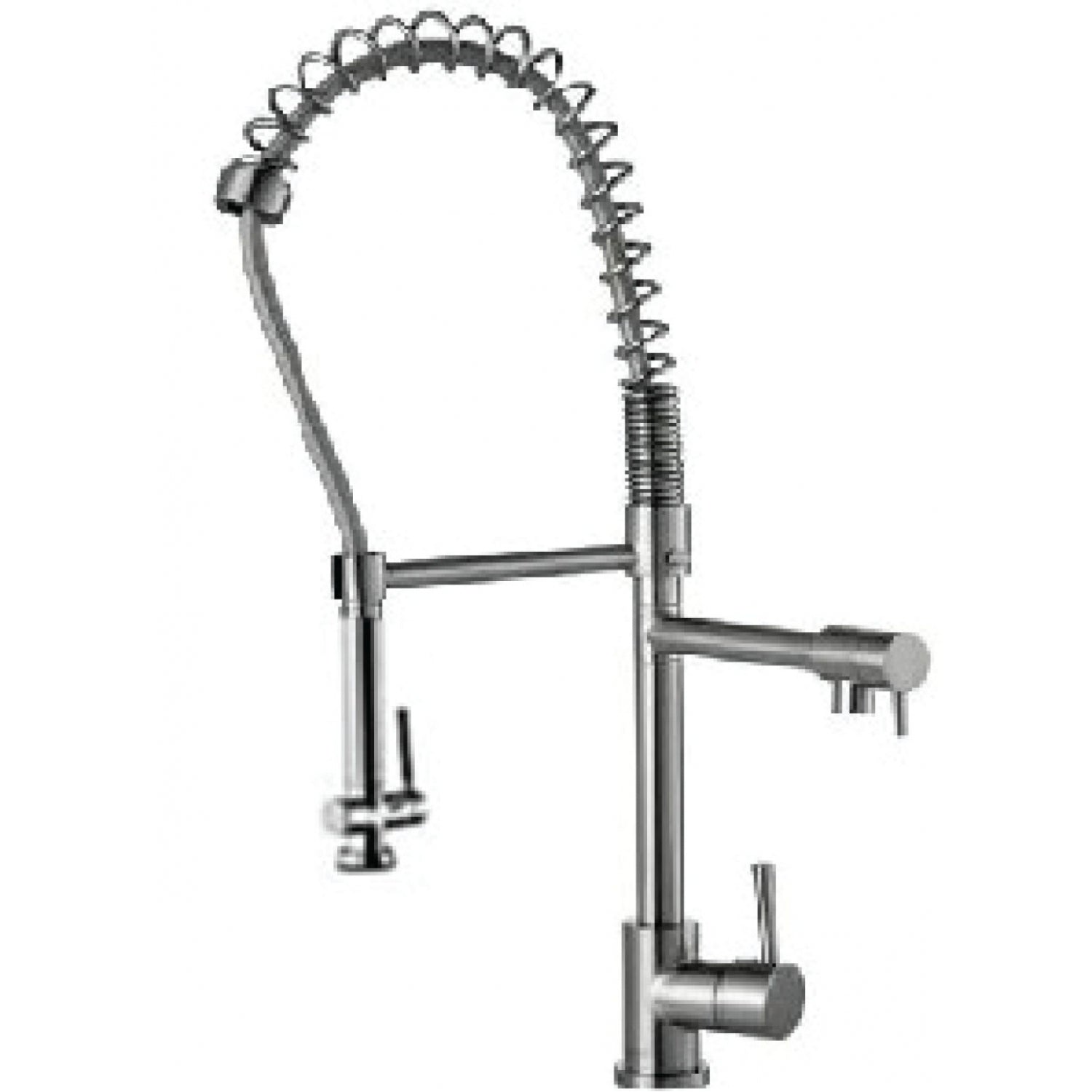 Le Duo Pull Down Single Handle Kitchen Faucet - Modern Stainless Steel Sink Faucet with High Arc Spout for Easy Washing | Perfect for Home, Restaurant & Commercial Kitchen Use