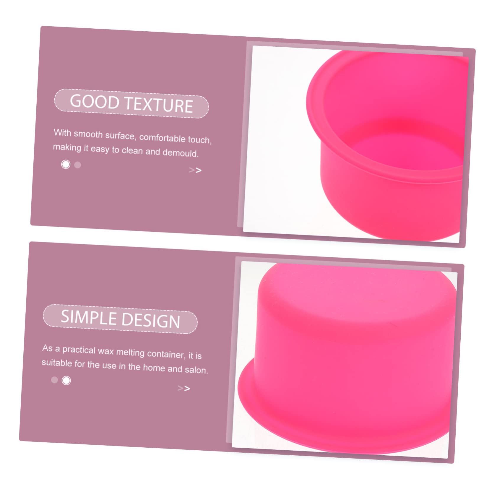 2-Pack Wax Melting Bowls for Hair Removal & Crafting - Wax Bean Melting Pan, Wax Heater Inner Pot with Foam Bears - Perfect for DIY Waxing, Candle Making & Beauty Salon Supplies (Rosy Color)