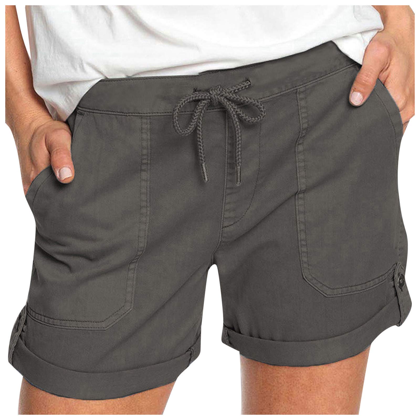 LXGWQF High Waisted Athletic Shorts for Women - Active Workout Running Yoga Short Pants in Khaki | Perfect for Gym, Jogging & Summer Outdoor Activities