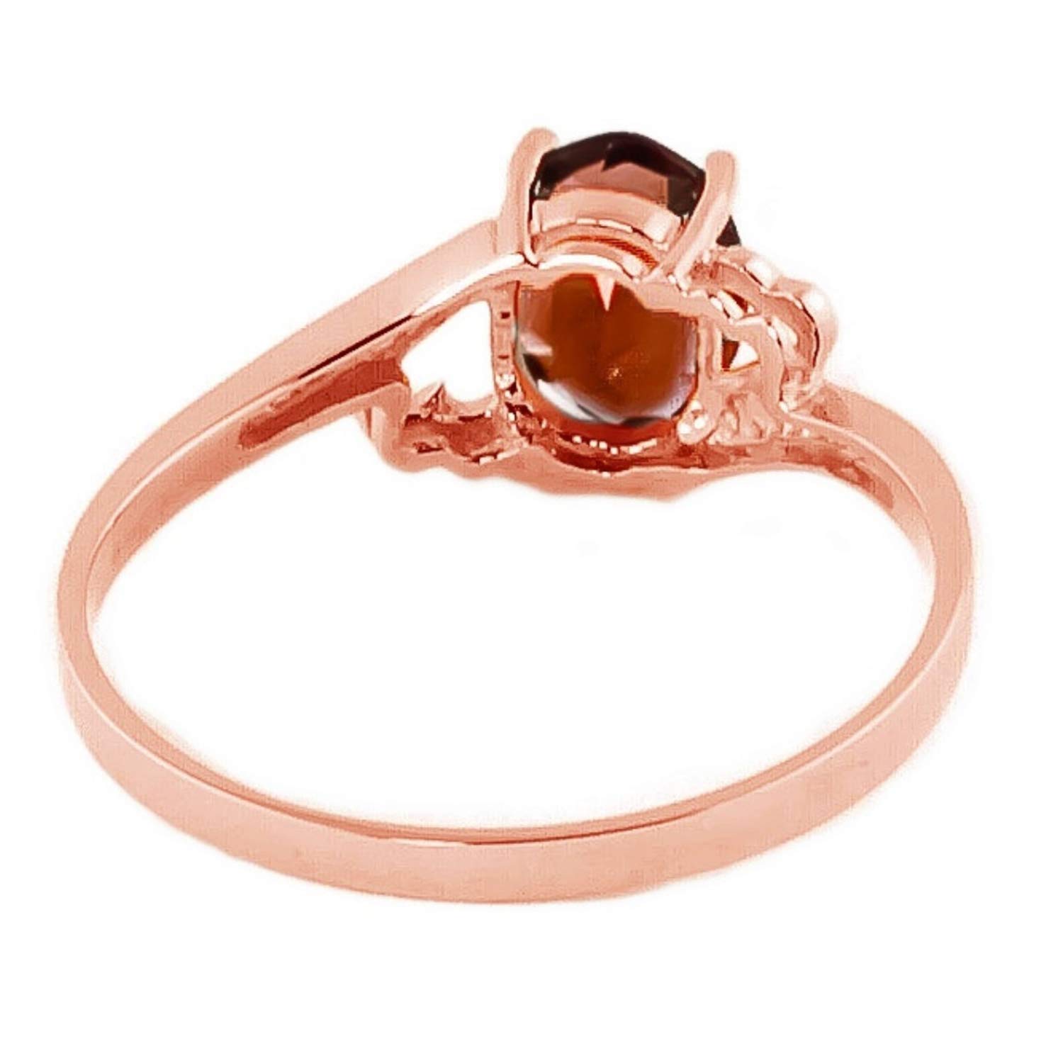 14K Rose Gold Oval Natural Garnet Ring for Women - Elegant Galaxy Gold GG Jewelry for Engagement, Anniversary & Gift Giving