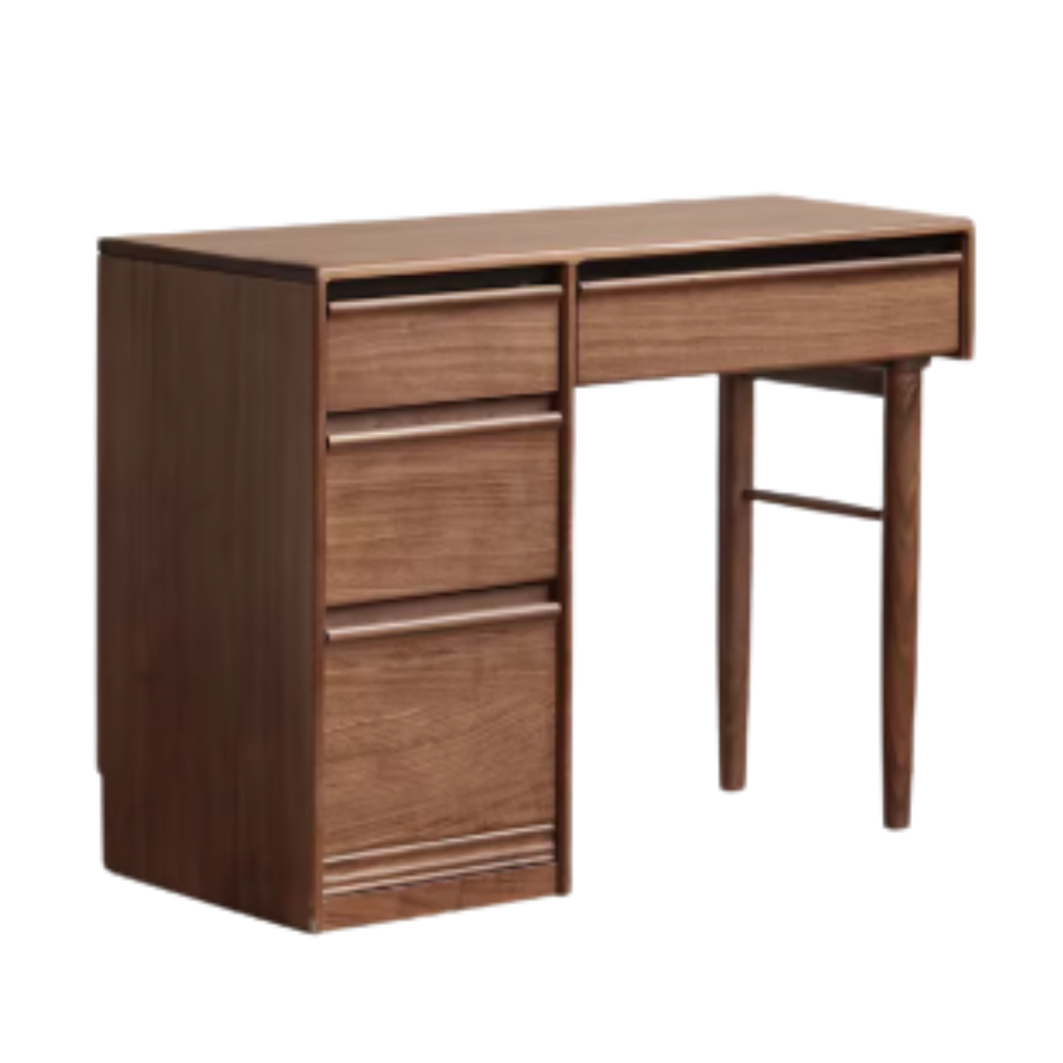 Luxury Black Walnut Solid Wood Vanity Dressing Table with Mirror - Perfect for Bedroom, Makeup & Beauty Organization