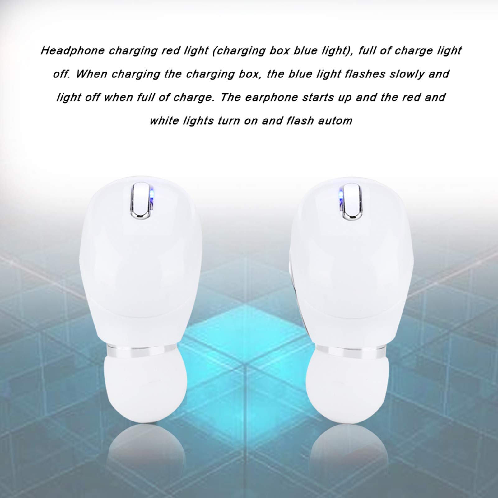 **Wireless Bluetooth Earbuds for Sports & Fitness - Sweatproof, Secure Fit, Hi-Fi Sound - Perfect for Running, Gym & Workouts (White)**