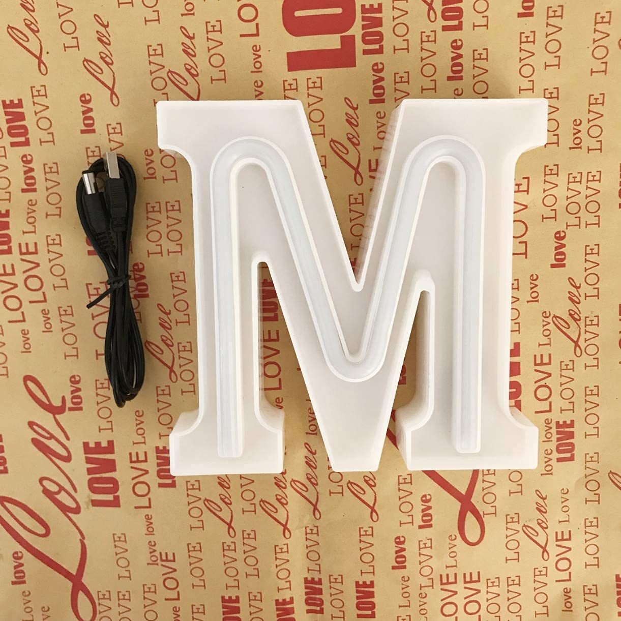 LED Neon Letter Lights - Battery & USB Powered Blue Marquee Sign for Home Decor, Parties, Bars, and Events (Medium Size)