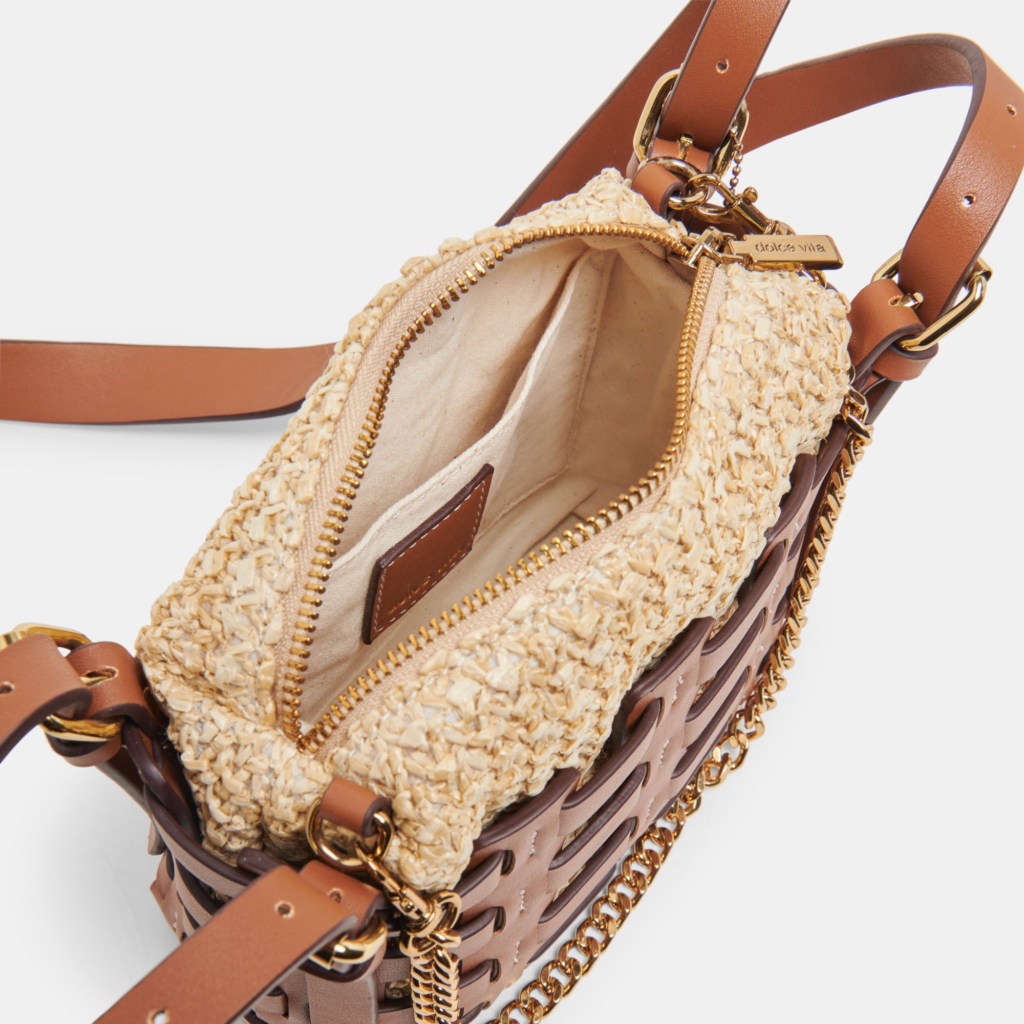CASSIS Crossbody Saddle Bag in Natural Raffia - Stylish Women's Handbag for Everyday Use, Travel & Beach Outings