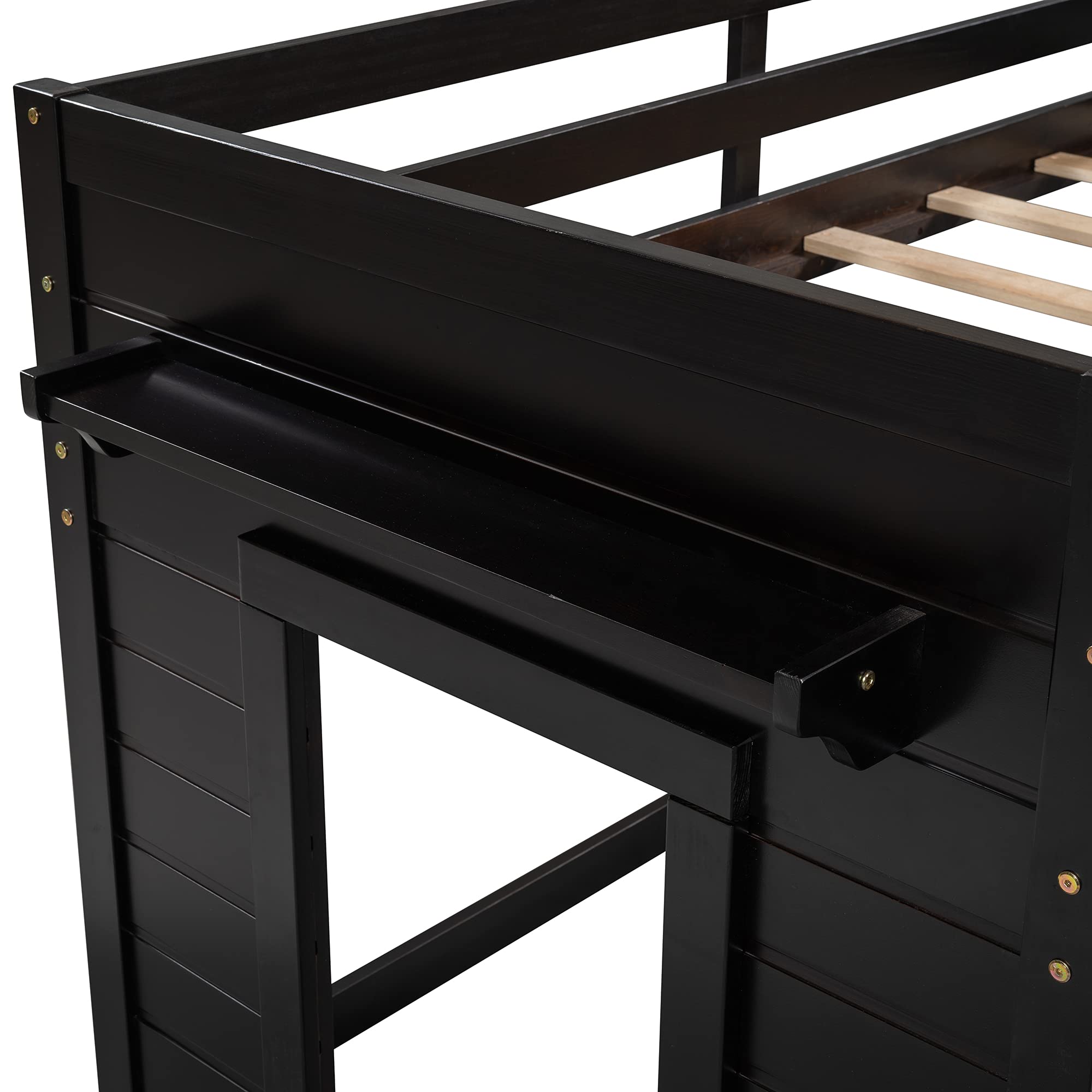 Twin Size Loft Bed with 3 Wide Drawers & Storage Shelf - Sturdy Wooden Bunk Bed for Teens, Kids & Small Spaces - Perfect for Dorm Rooms, Apartments & Bedroom Organization