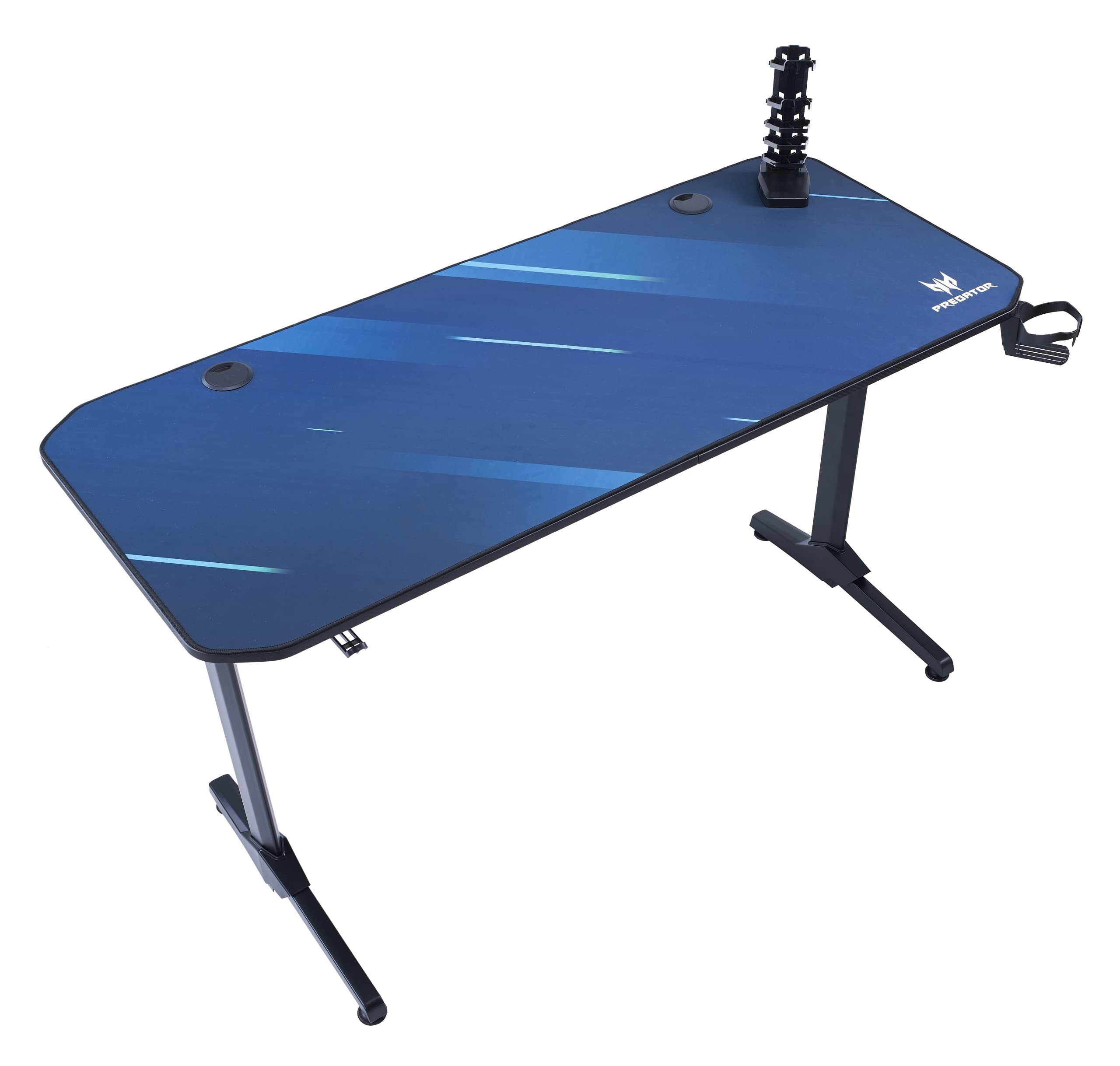 Acer Predator 55-Inch Gaming Desk with Carbon Fiber Top, Full-Surface Mouse Pad, Headphone Stand & Cup Holder | Ergonomic Computer Desk with Cable Management for PC & Console Gamers | Perfect for Streaming, Esports & Home Office Setup